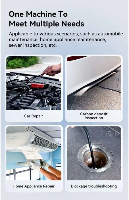 دوربین آندوسکوپی 1920P HD با طول 5 متر و 8 چراغ LED، رابط iOS و Android برای تلفن و تبلت، دوربین ضد آب IP67، دوربین بازرسی نیمه سخت 7.9 میلی متری برای لوله های فاضلاب، موتور خودرو، دیوارها