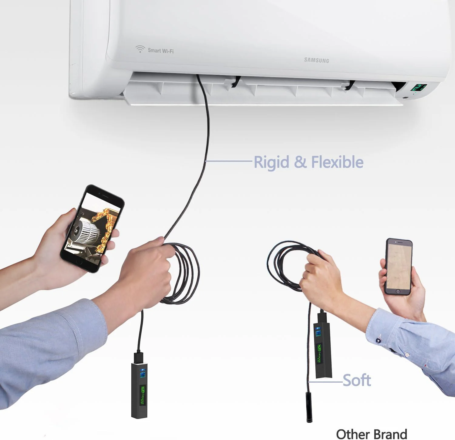 دوربین آندوسکوپی بی سیم ماری با میله عملکرد، دوربین بازرسی وای فای 1200P HD با 8 چراغ LED، کابل سخت، بورسکوپ برای تلفن هوشمند، تبلت، آیپد، کامپیوتر (5 متر، 16.5 فوت) دوربین آندوسکوپی بی سیم ماری با میله عملکرد، دوربین بازرسی وای فای 1200P HD با 8 چراغ LED، کابل سخت، بورسکوپ برای تلفن هوشمند، تبلت، آیپد، کامپیوتر (5 متر، 16.5 فوت)