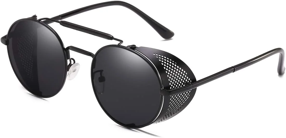 عینک آفتابی گرد سبک استیم پانک Dollger، عینک رترو با محافظت UV400 برای مردان و زنان عینک آفتابی گرد سبک استیم پانک Dollger، عینک رترو با محافظت UV400 برای مردان و زنان