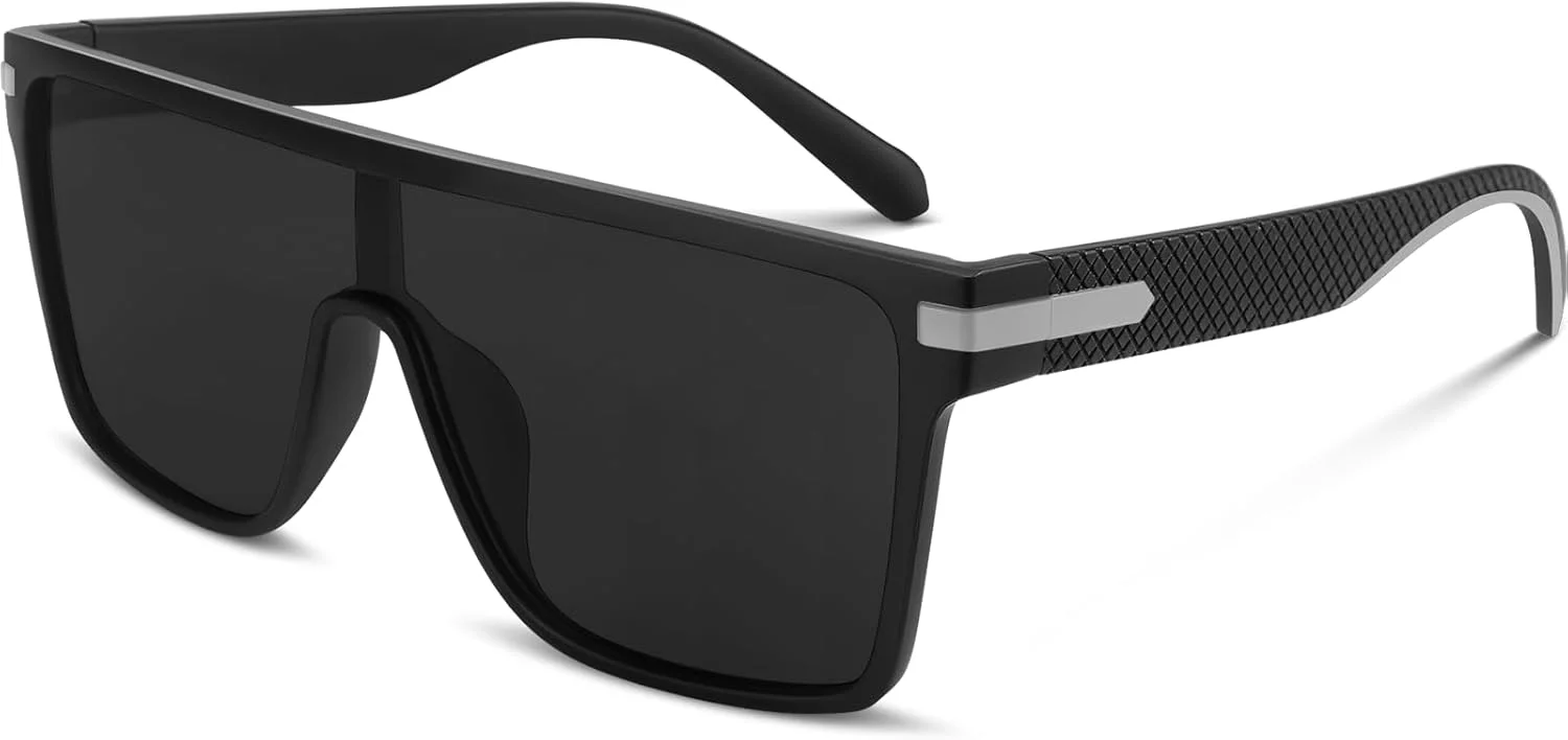 عینک آفتابی سپر بزرگ Dollger برای مردان و زنان، عینک آفتابی شیک و بزرگ مربعی با رویه تخت، سایه های مد روز با محافظت در برابر اشعه ماوراء بنفش عینک آفتابی سپر بزرگ Dollger برای مردان و زنان، عینک آفتابی شیک و بزرگ مربعی با رویه تخت، سایه های مد روز با محافظت در برابر اشعه ماوراء بنفش