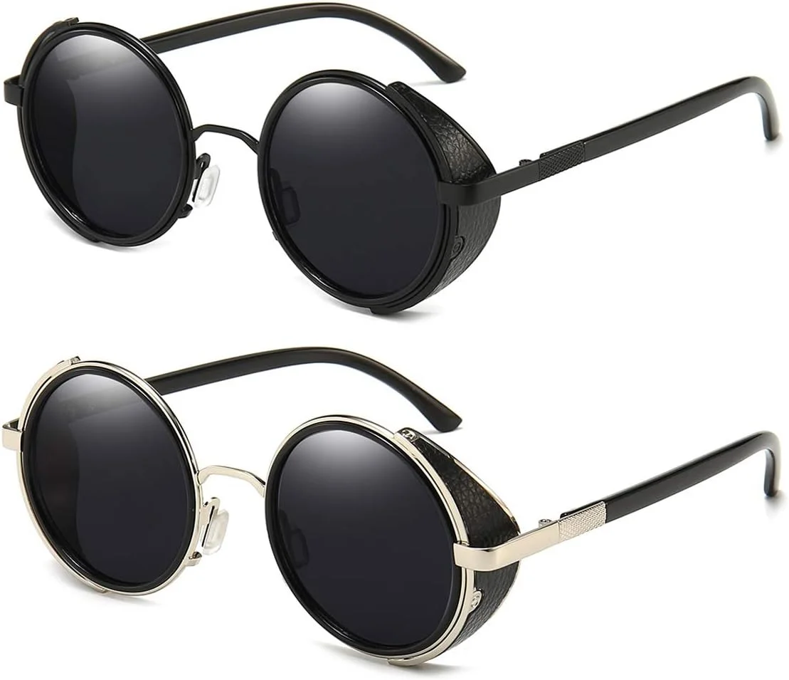 عینک آفتابی گرد فلزی دایره ای یکپارچهسازی با سیستمعامل Steampunk Dollger عینک آفتابی گرد فلزی دایره ای یکپارچهسازی با سیستمعامل Steampunk Dollger