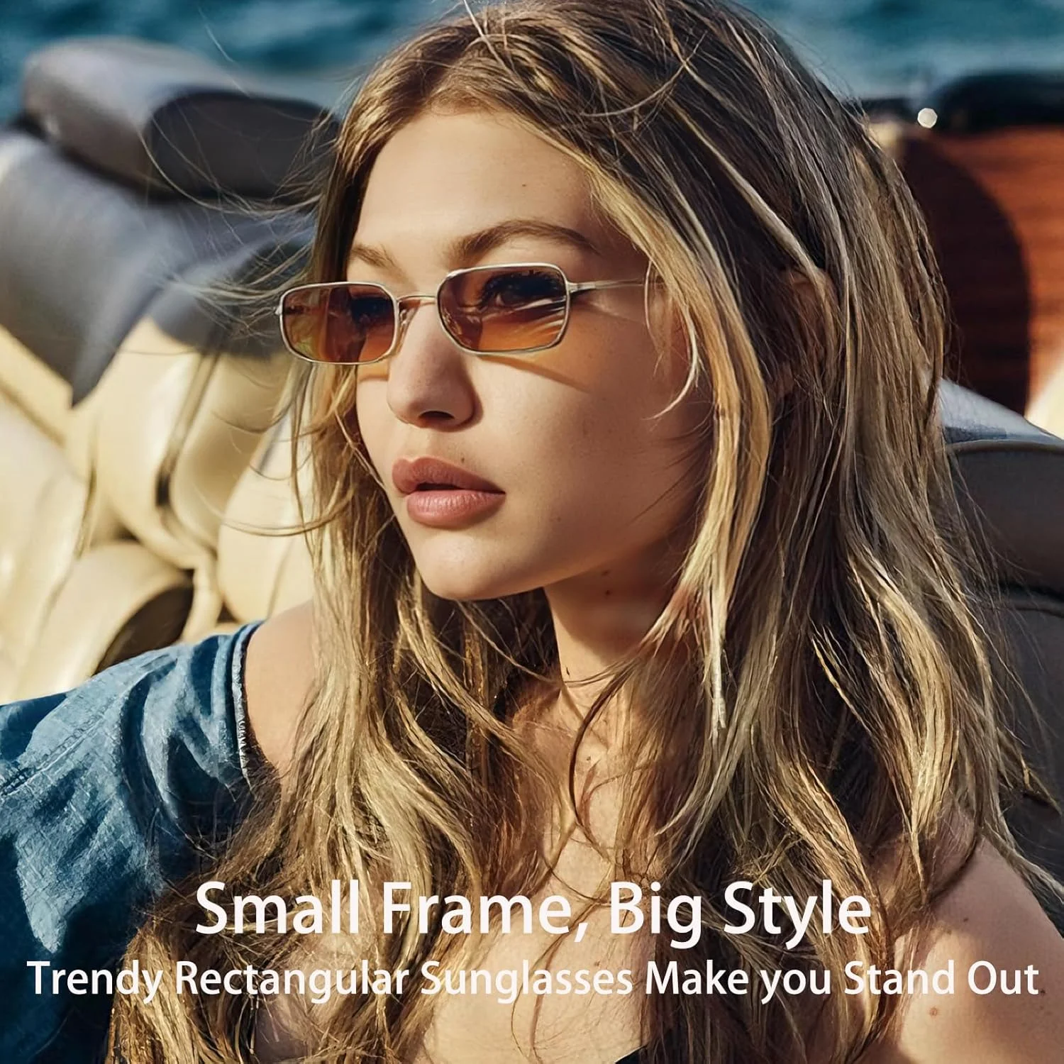 عینک آفتابی مستطیلی رترو Dollger Unisex Adult