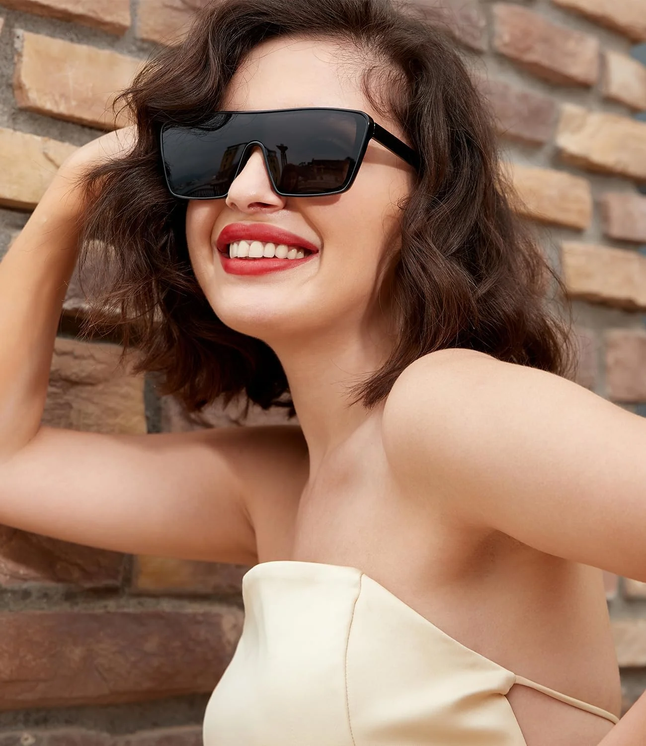 عینک آفتابی مربعی بزرگ Dollger برای زنان و مردان، عینک آفتابی بزرگ با فریم مد روز، عینک آفتابی شیک UV400