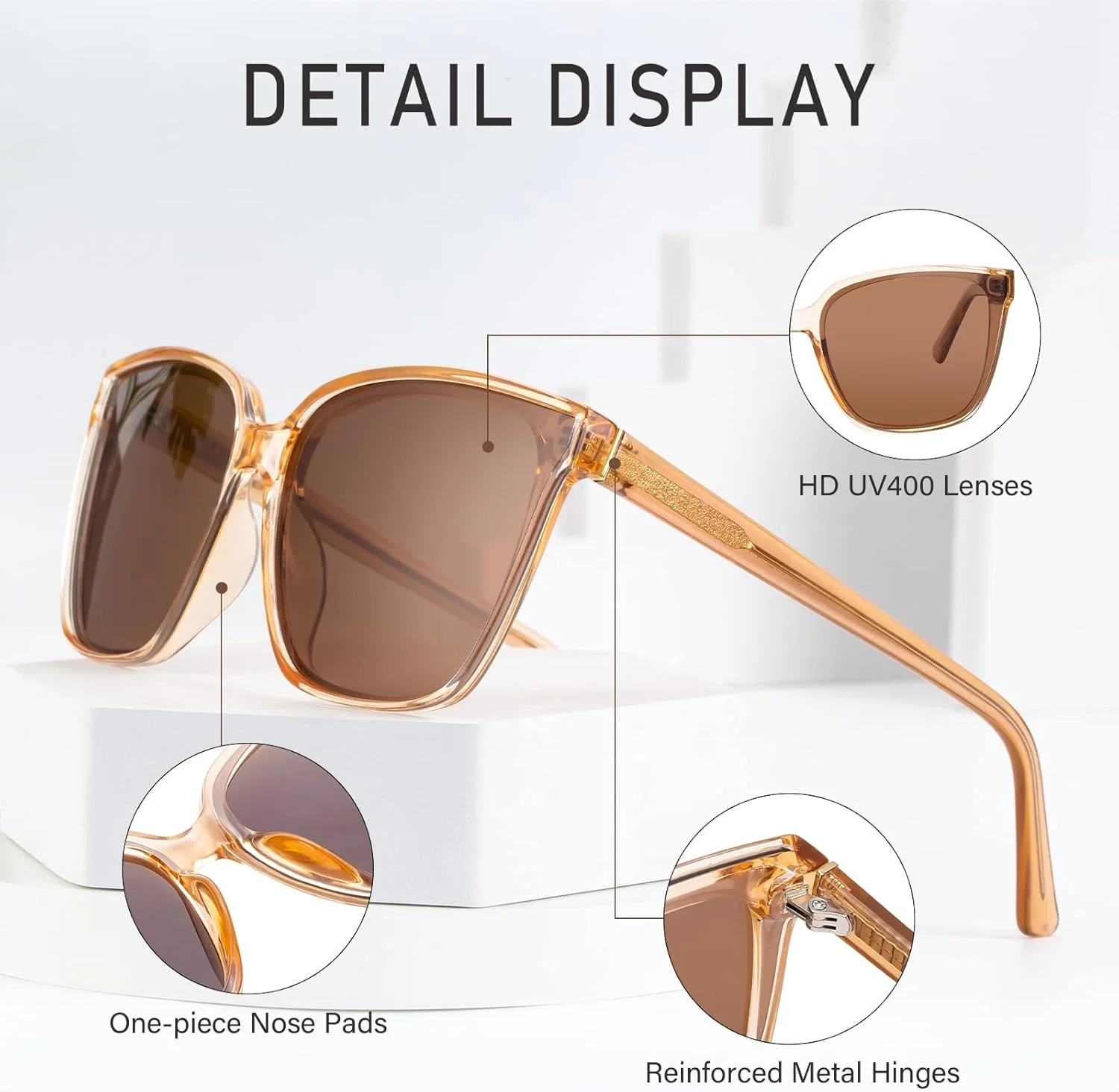 عینک آفتابی مربعی بزرگ رترو Dollger برای زنان و مردان، عینک های آفتابی شیک و کلاسیک با محافظت UV400