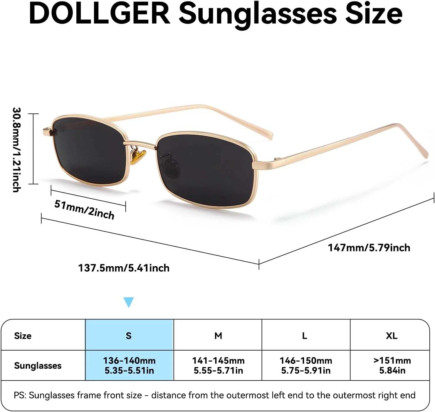 عینک آفتابی مستطیلی رترو Dollger Unisex Adult