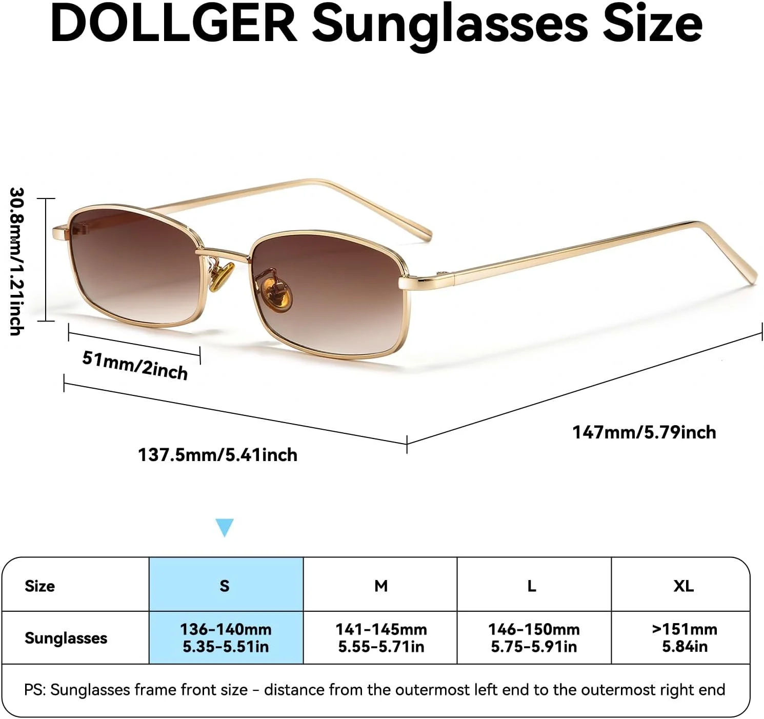 عینک آفتابی مستطیلی رترو Dollger Unisex Adult