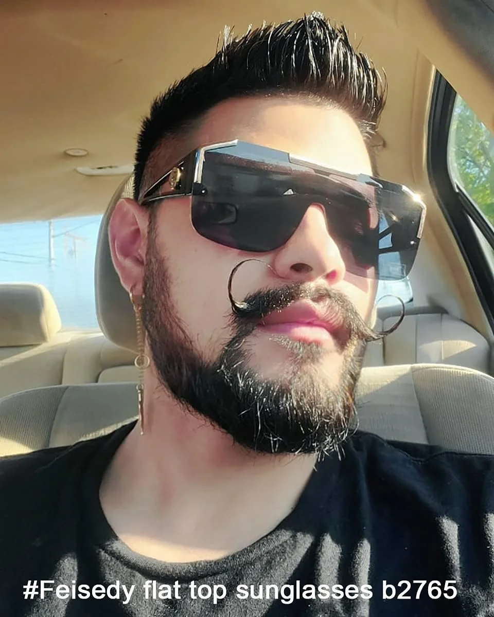 عینک آفتابی مربعی FEISEDY، یک تکه، بدون فریم، شیک، محافظ UV400، مدل B2765