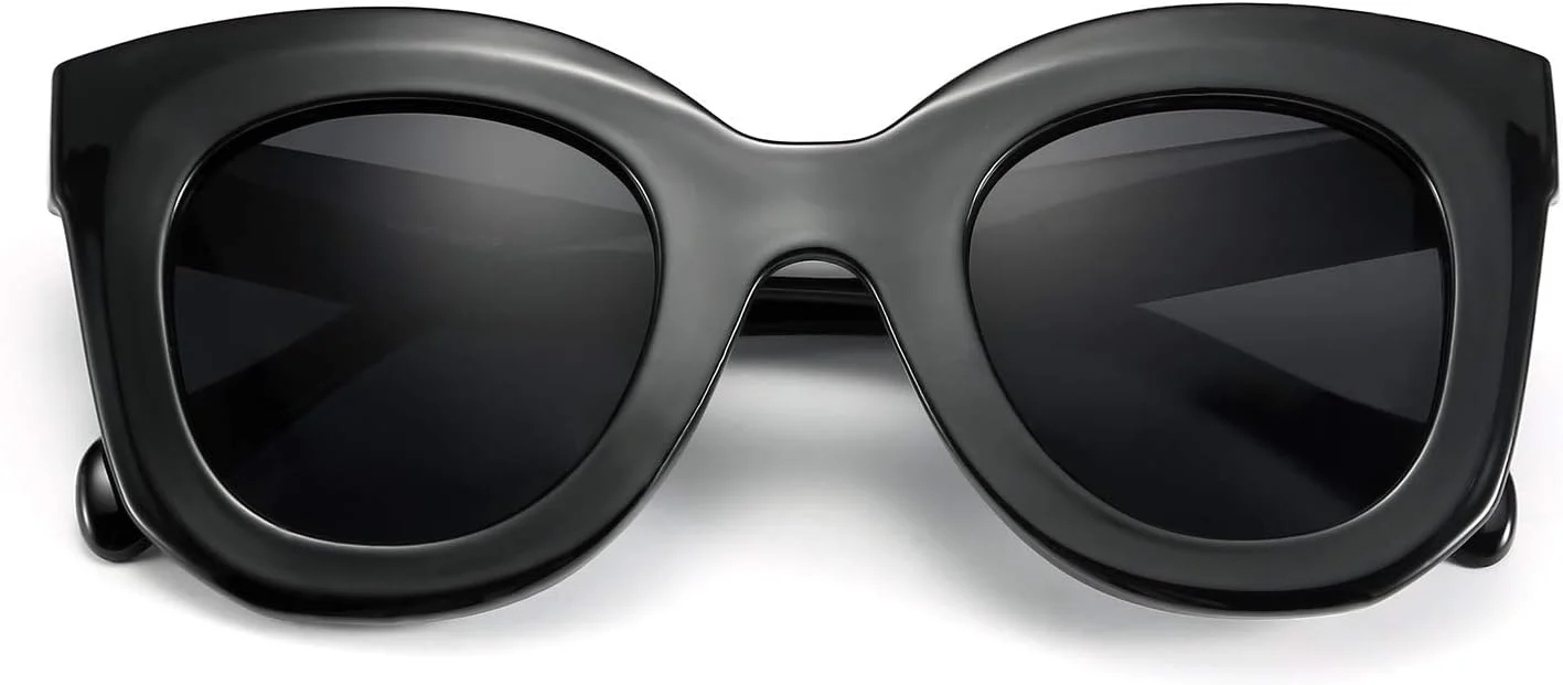 عینک آفتابی مربعی زنانه FEISEDY، بزرگ، نیمه چشم گربه ای، فریم ضخیم و جسور، عینک آفتابی مد روز B2572