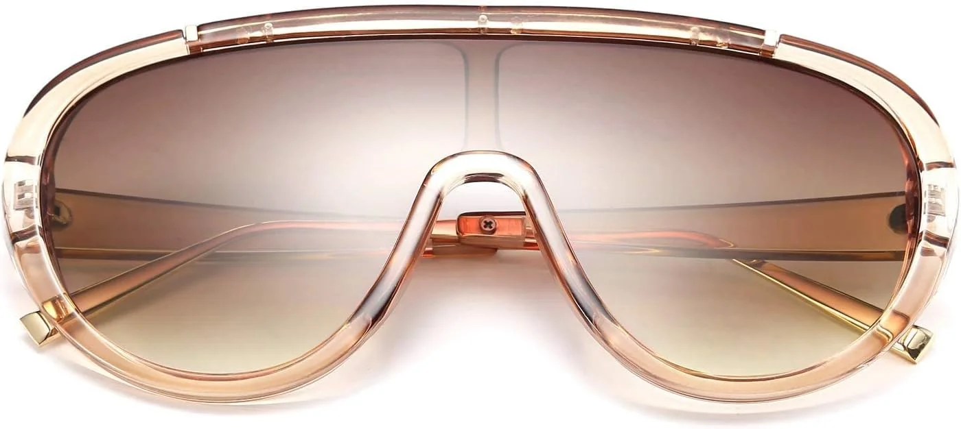 عینک آفتابی زنانه FEISEDY مدل بزرگ یک تکه با فریم UV400 و طراحی مدرن و رترو B2580