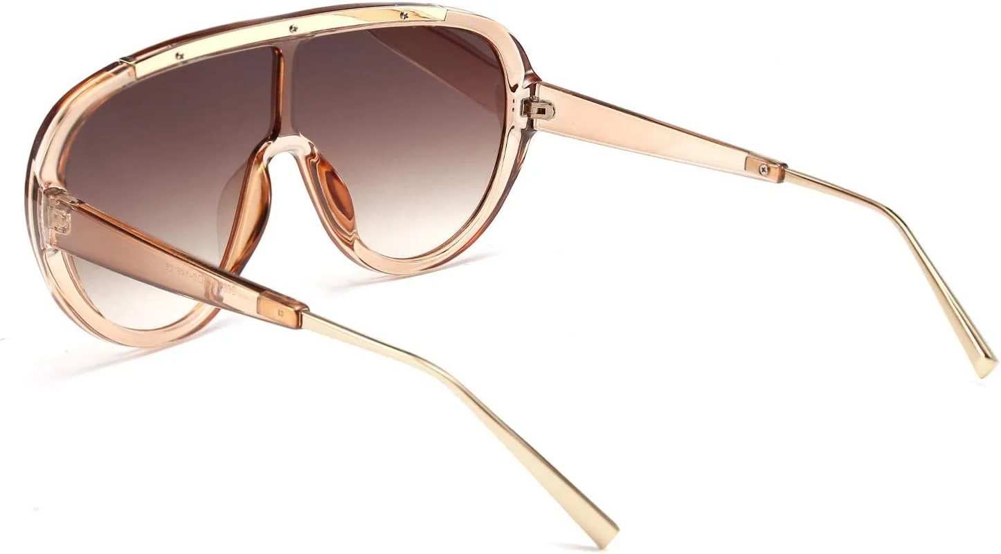 عینک آفتابی زنانه FEISEDY مدل بزرگ یک تکه با فریم UV400 و طراحی مدرن و رترو B2580