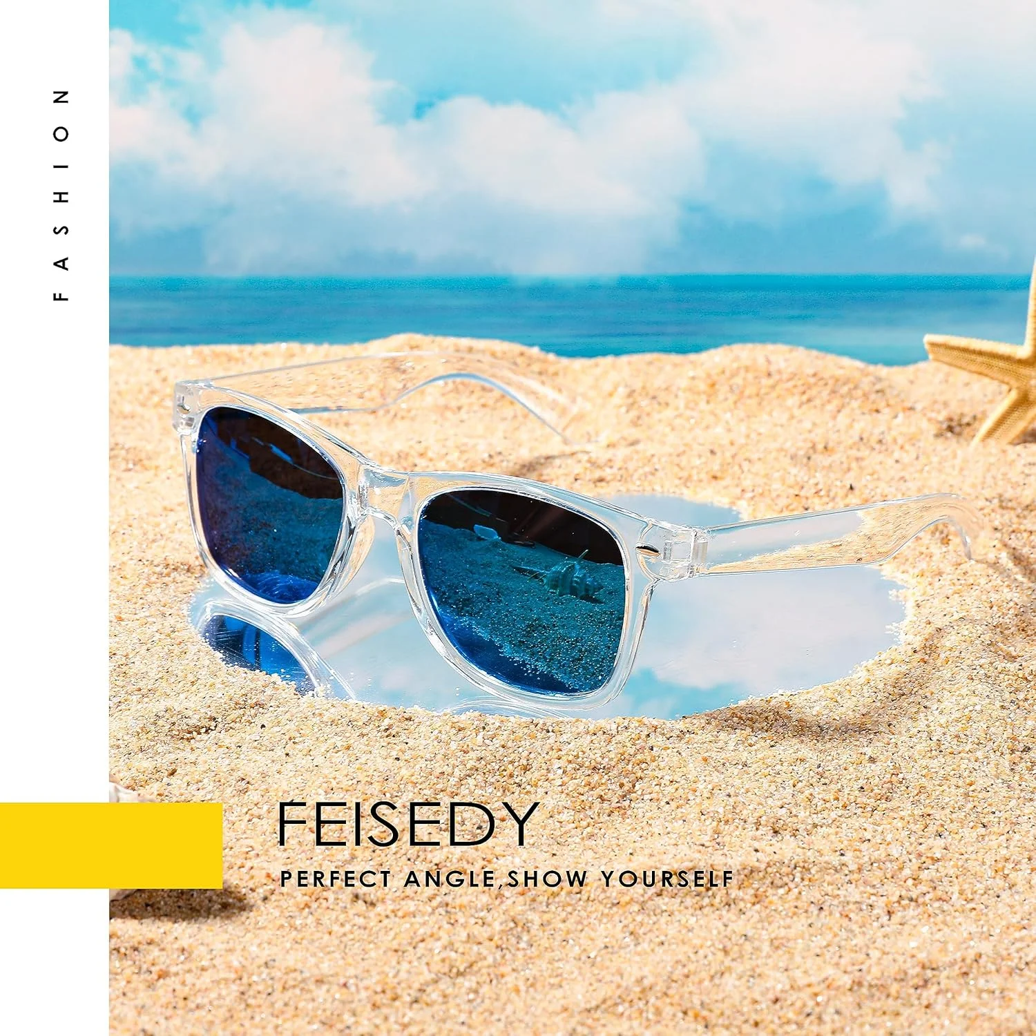 عینک آفتابی پلاریزه FEISEDY مردانه زنانه، رترو و مدرن دهه 80، محافظت UV400 مدل B1858