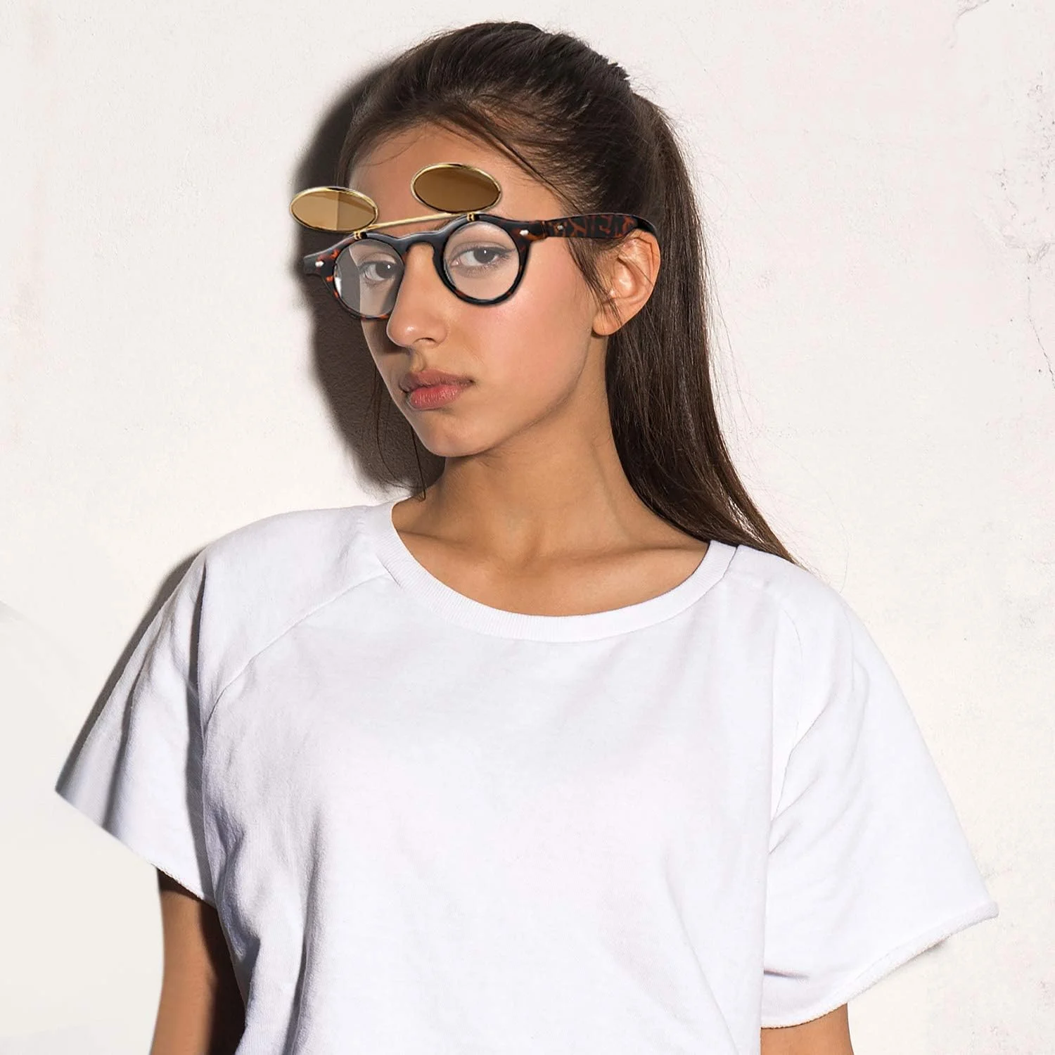 فریندا 3 جفت عینک آفتابی تاشو، عینک های گرد یکپارچهسازی با سیستمعامل، عینک آفتابی استیم پانک برای مهمانی