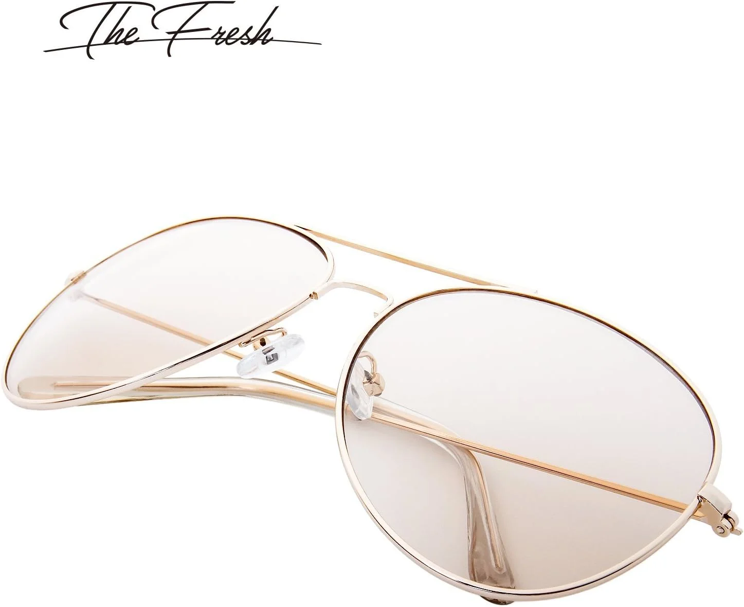 عینک آفتابی خلبانی کلاسیک با لنز رنگ روشن و سایز بزرگ به همراه جعبه هدیه