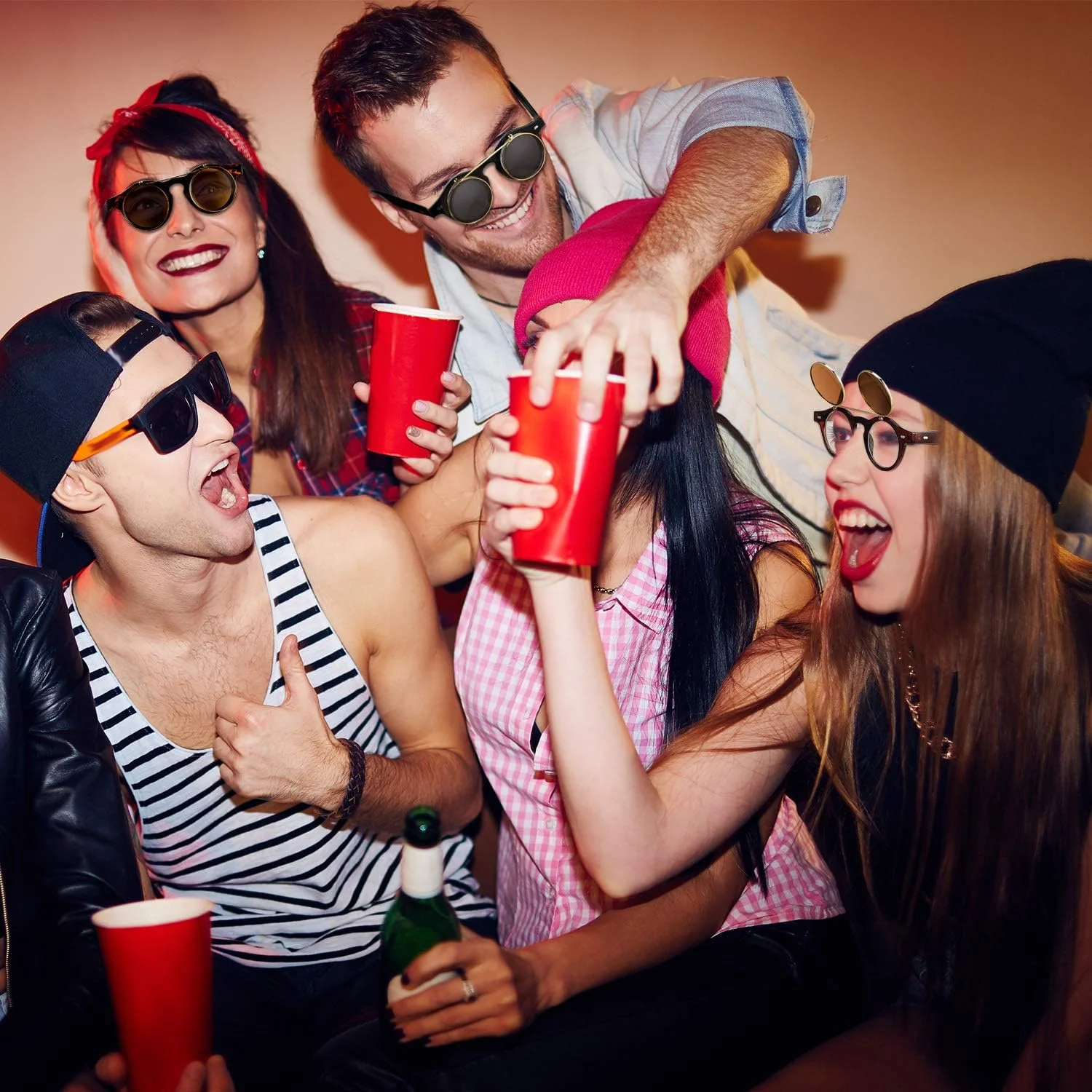 فریندا 3 جفت عینک آفتابی تاشو، عینک های گرد یکپارچهسازی با سیستمعامل، عینک آفتابی استیم پانک برای مهمانی