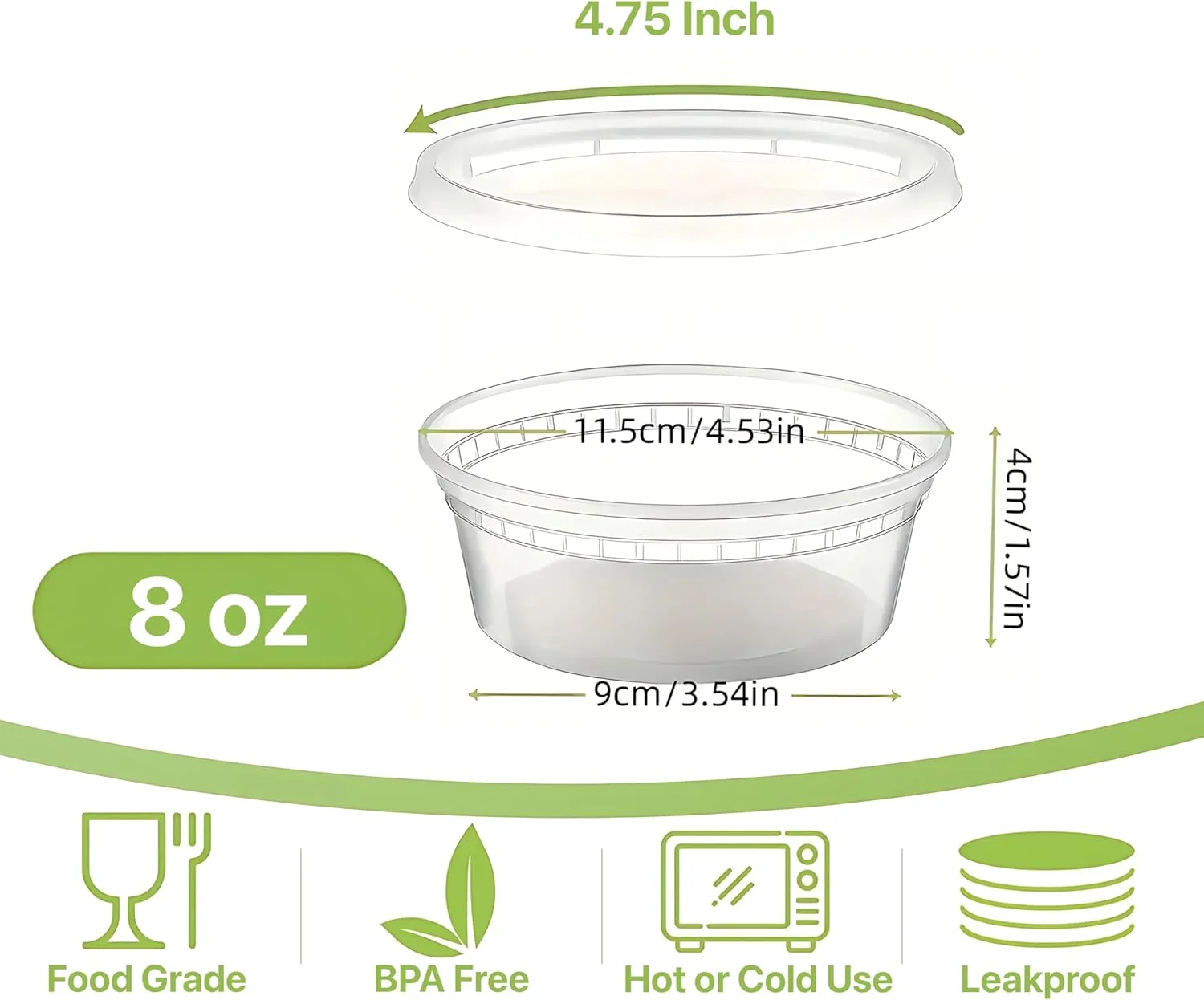 ظروف نگهداری مواد غذایی پوکانیک [مجموعه 30 عددی] ظروف پلاستیکی 240 میلی لیتری با درب، مناسب برای نگهداری اسلایم، سوپ و آماده سازی غذا، قابل استفاده مجدد | فاقد BPA | قابل چیدن روی هم | ضد نشت | قابل استفاده در مایکروویو/ماشین ظرفشویی/فریزر (مجموعه 30 عددی، 240 میلی لیتر)