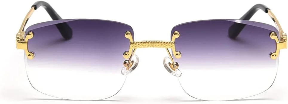 عینک آفتابی بدون فریم Kachawoo، مربعی، رنگی، تدریجی، بدون فریم، عینک های قدیمی و یکپارچهسازی با سیستمعامل