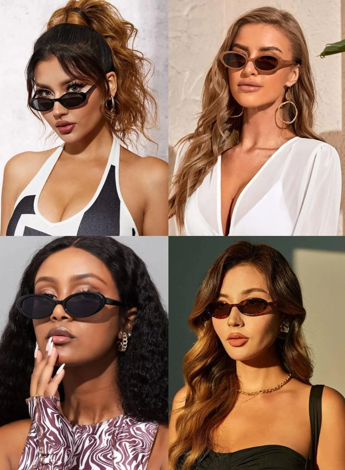 عینک آفتابی کوچک و باریک دهه 90 JUDOO برای زنان و مردان، عینک های بیضی رنگی رترو