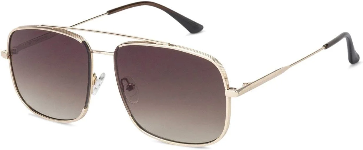 جان جیکوبز | عینک آفتابی محافظ UV برای آقایان و بانوان | طلایی قهوه ای گرادیان تمام فریم مربعی متوسط (سایز 58) JJ S12799-C3