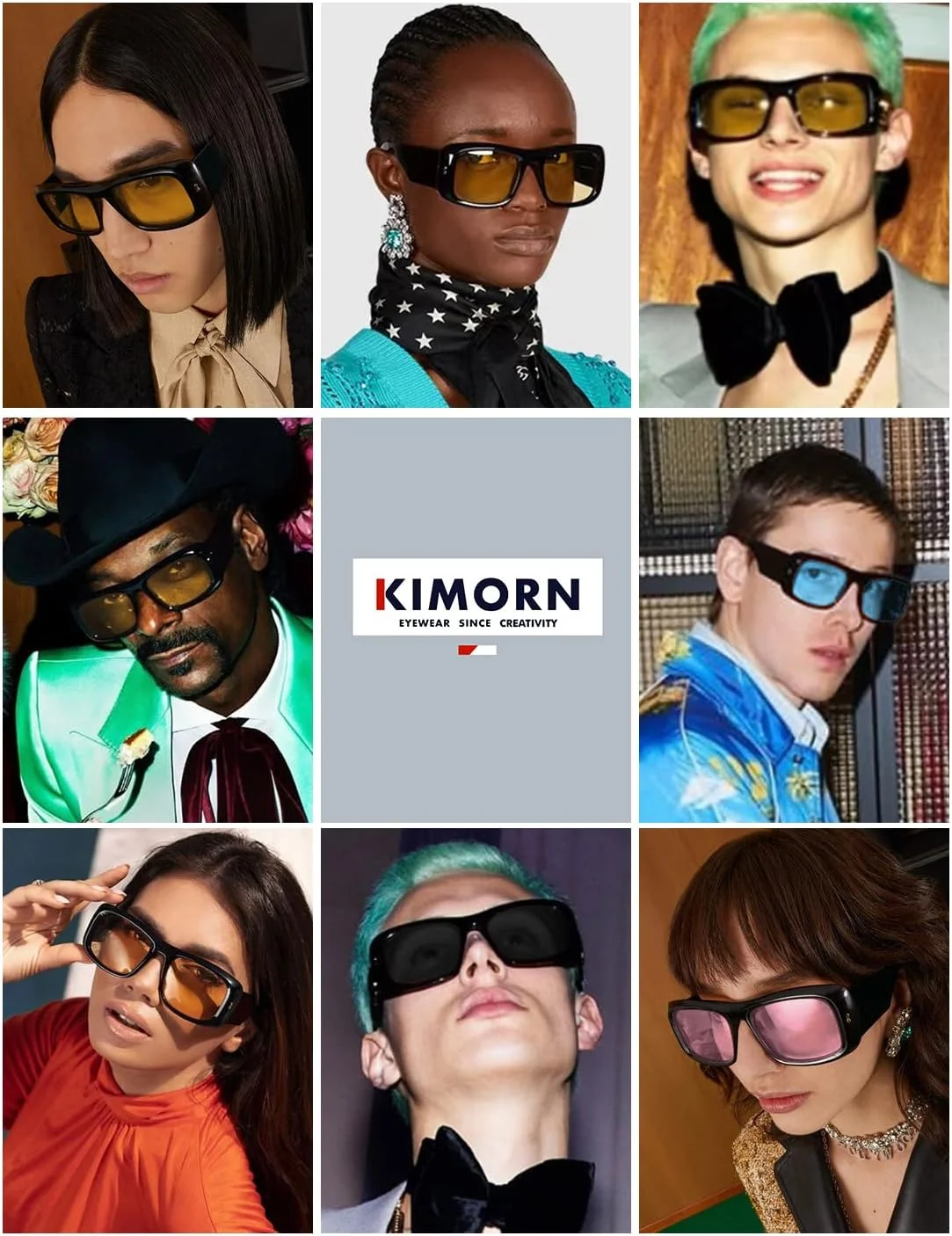 عینک آفتابی Kimorn برای زنان و مردان، مد روز، عینک آفتابی یکپارچهسازی با سیستمعامل، عینک آفتابی مربعی بزرگ سایز Y2K دهه 90 مدل K1337
