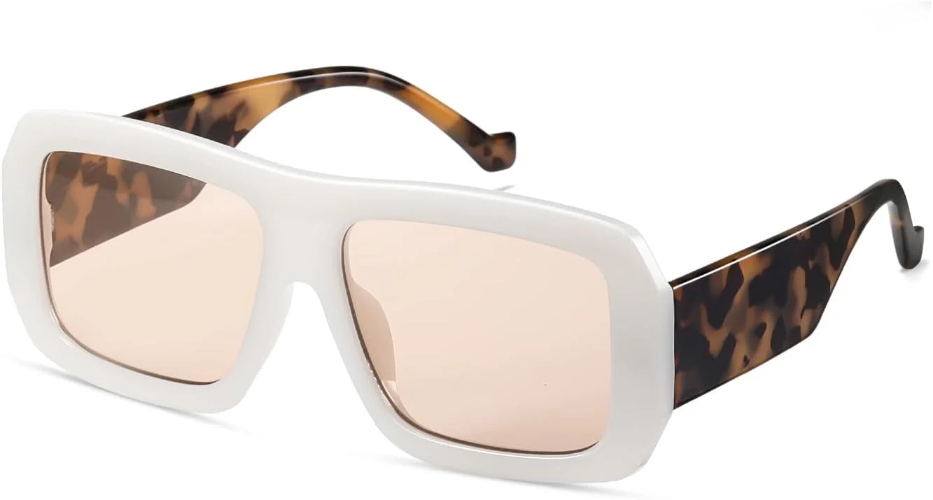 عینک آفتابی Kimorn زنانه مردانه، عینک آفتابی رترو مد روز، سایه های قاب مربعی بزرگ K1571