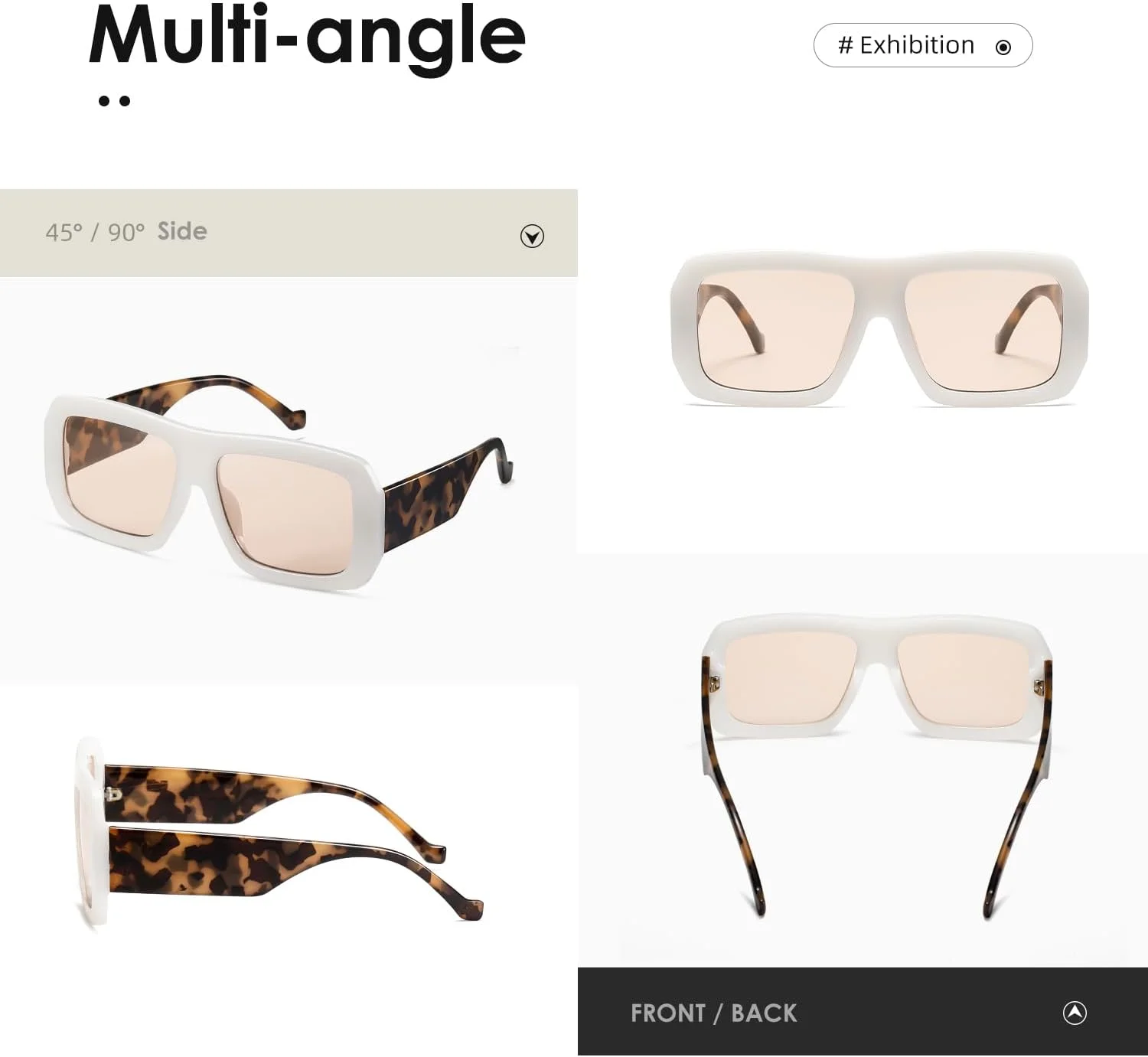 عینک آفتابی Kimorn زنانه مردانه، عینک آفتابی رترو مد روز، سایه های قاب مربعی بزرگ K1571