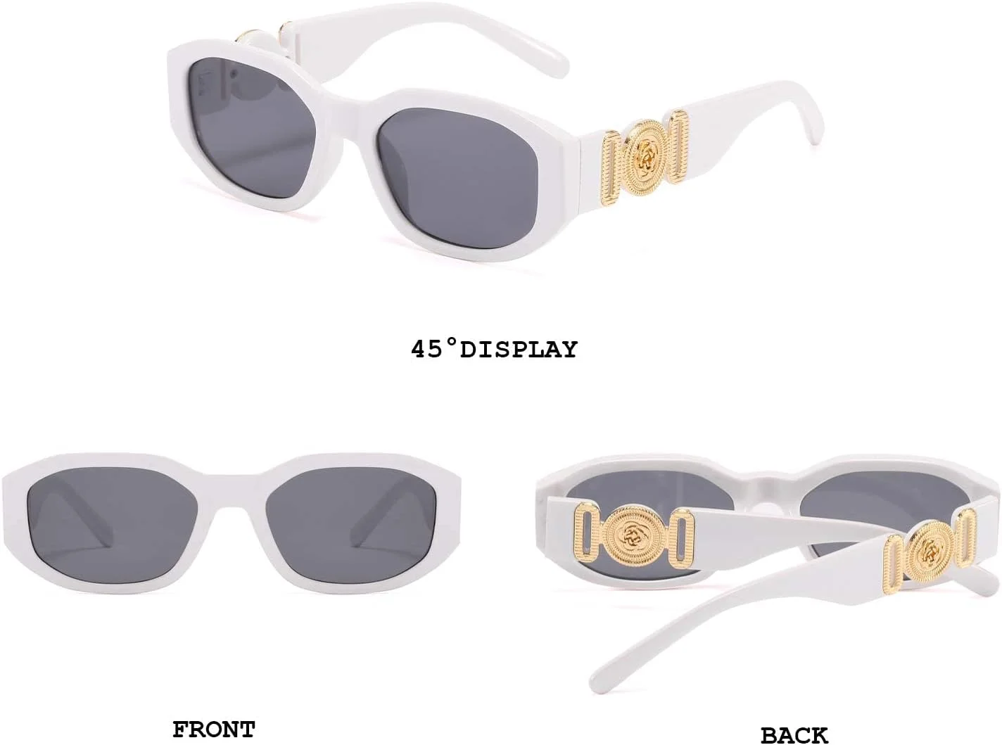 عینک آفتابی مستطیلی MAKINGTEC زنانه، عینک رانندگی رترو، فریم نامنظم مد روز دهه 90 با محافظت UV400، عینک آفتابی نامنظم برای زنان و مردان