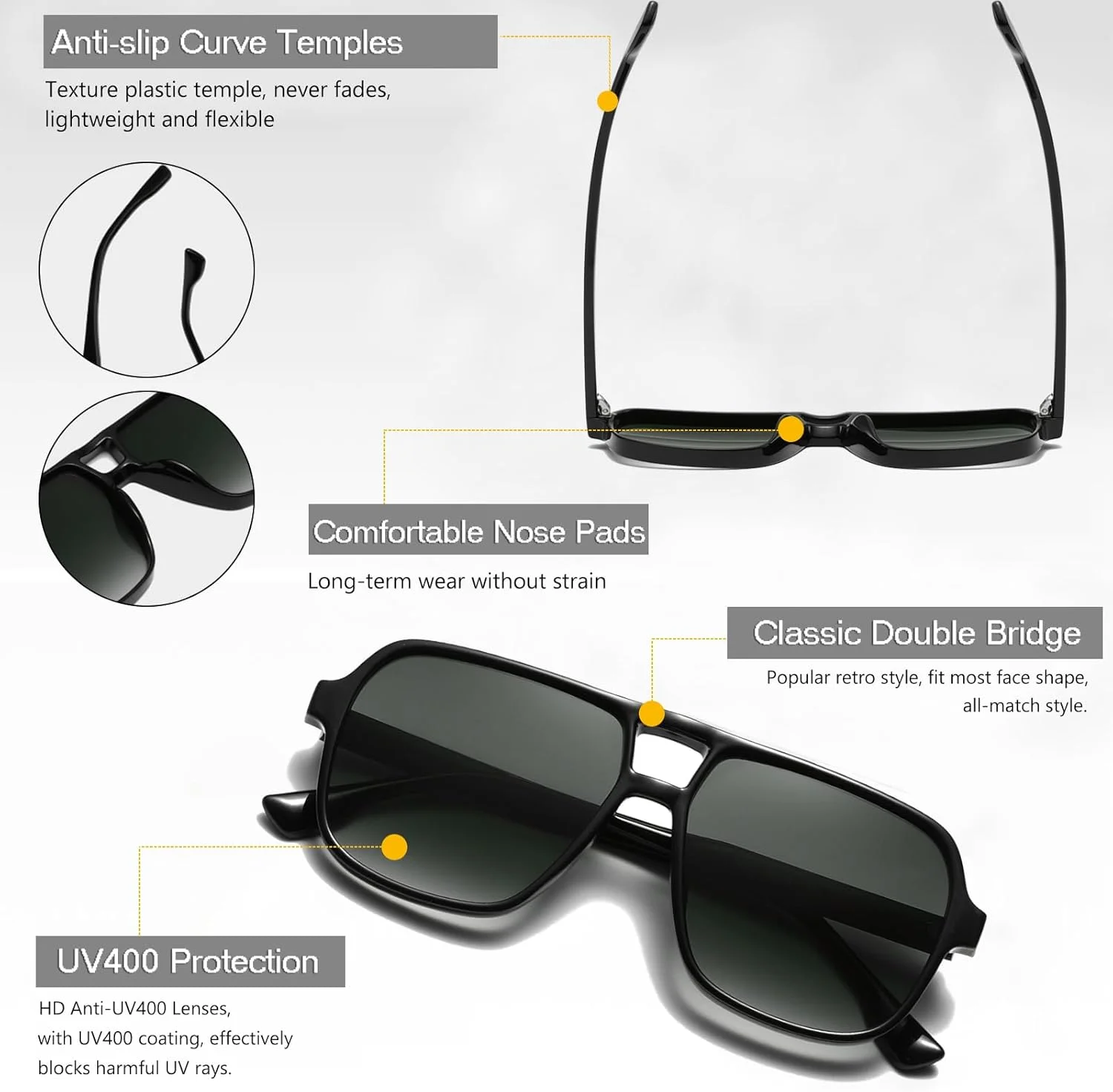 عینک آفتابی خلبانی مربعی رترو لانگ کیپر زنانه مردانه، بزرگ، رترو، هوانوردی، مربعی، پل دوبل، عینک آفتابی سایه های قدیمی محافظت UV400 عینک آفتابی خلبانی مربعی رترو لانگ کیپر زنانه مردانه، بزرگ، رترو، هوانوردی، مربعی، پل دوبل، عینک آفتابی سایه های قدیمی محافظت UV400