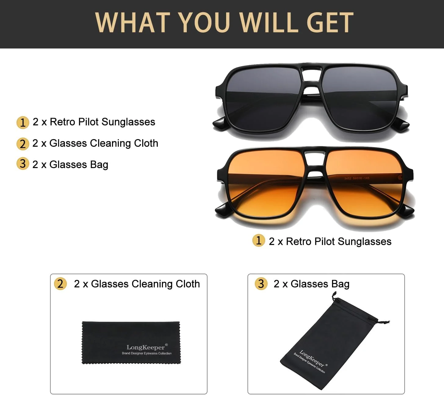 عینک آفتابی خلبانی مربعی رترو لانگ کیپر زنانه مردانه، بزرگ، رترو، هوانوردی، مربعی، پل دوبل، عینک آفتابی سایه های قدیمی محافظت UV400 عینک آفتابی خلبانی مربعی رترو لانگ کیپر زنانه مردانه، بزرگ، رترو، هوانوردی، مربعی، پل دوبل، عینک آفتابی سایه های قدیمی محافظت UV400