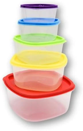ست 5 تکه کاسه های نگهداری مواد غذایی PP، مناسب آشپزخانه، آماده سازی وعده های غذایی سالم، ظرف مخلوط کننده قابل چیدن با درب های رنگی، کاسه ناهار خوری مناسب برای پخت و پز، قابل استفاده در ماشین ظرفشویی، فر، مایکروویو و فریزر - مستطیل ست 5 تکه کاسه های نگهداری مواد غذایی PP، مناسب آشپزخانه، آماده سازی وعده های غذایی سالم، ظرف مخلوط کننده قابل چیدن با درب های رنگی، کاسه ناهار خوری مناسب برای پخت و پز، قابل استفاده در ماشین ظرفشویی، فر، مایکروویو و فریزر - مستطیل