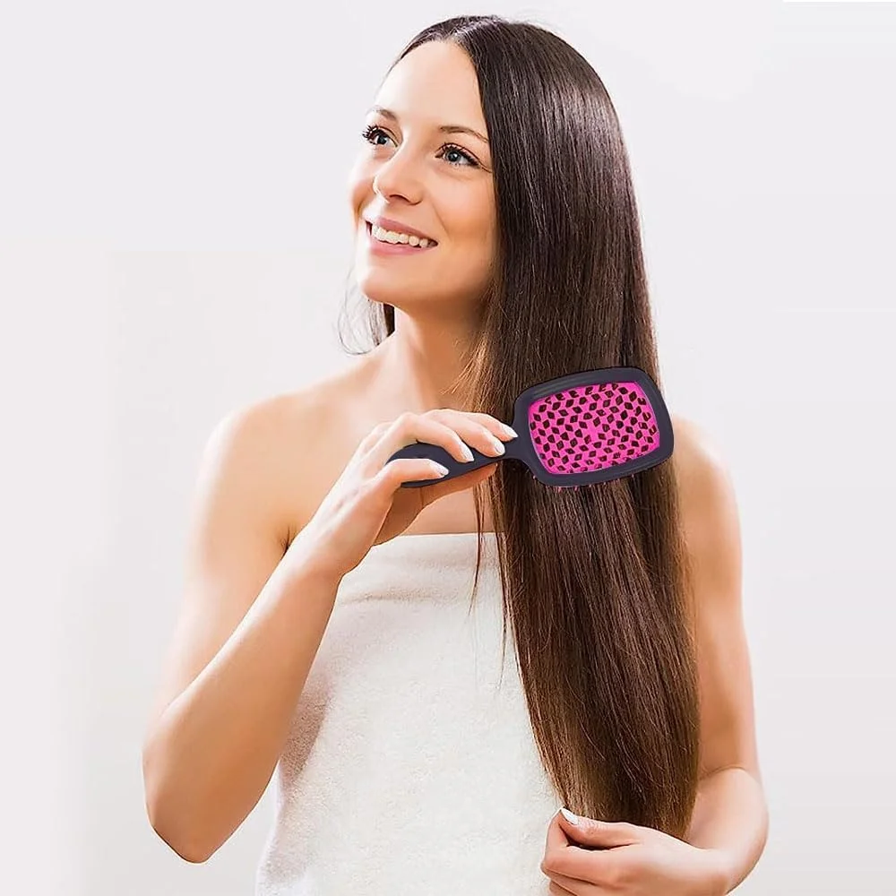 JZS Detangler Hair Brush Massage Curl Comb for Women for Natural Curly Wet Dry Thick Straight Long Hair(Rose Red) JZS Detangler Hair Brush Massage Curl Comb for Women for Natural Curly Wet Dry Thick Straight Long Hair(Rose Red)