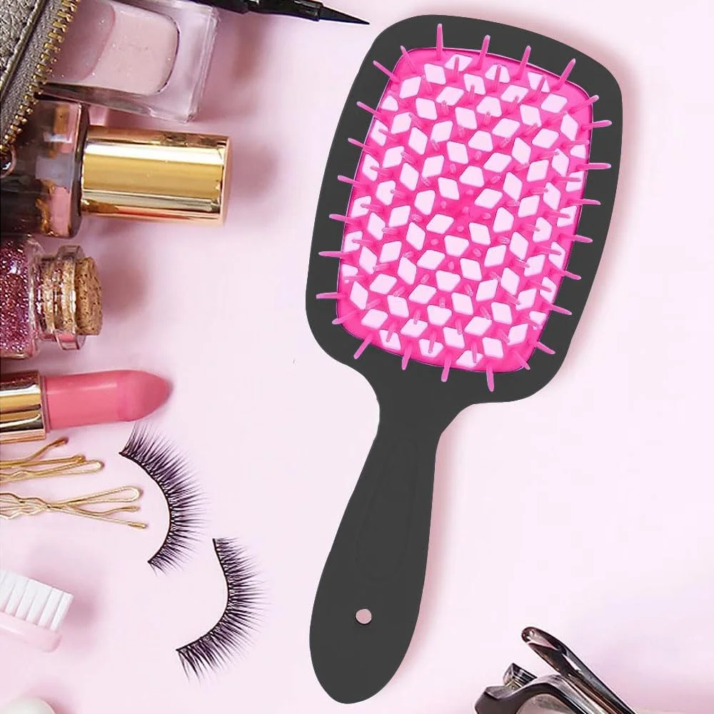 JZS Detangler Hair Brush Massage Curl Comb for Women for Natural Curly Wet Dry Thick Straight Long Hair(Rose Red) JZS Detangler Hair Brush Massage Curl Comb for Women for Natural Curly Wet Dry Thick Straight Long Hair(Rose Red)