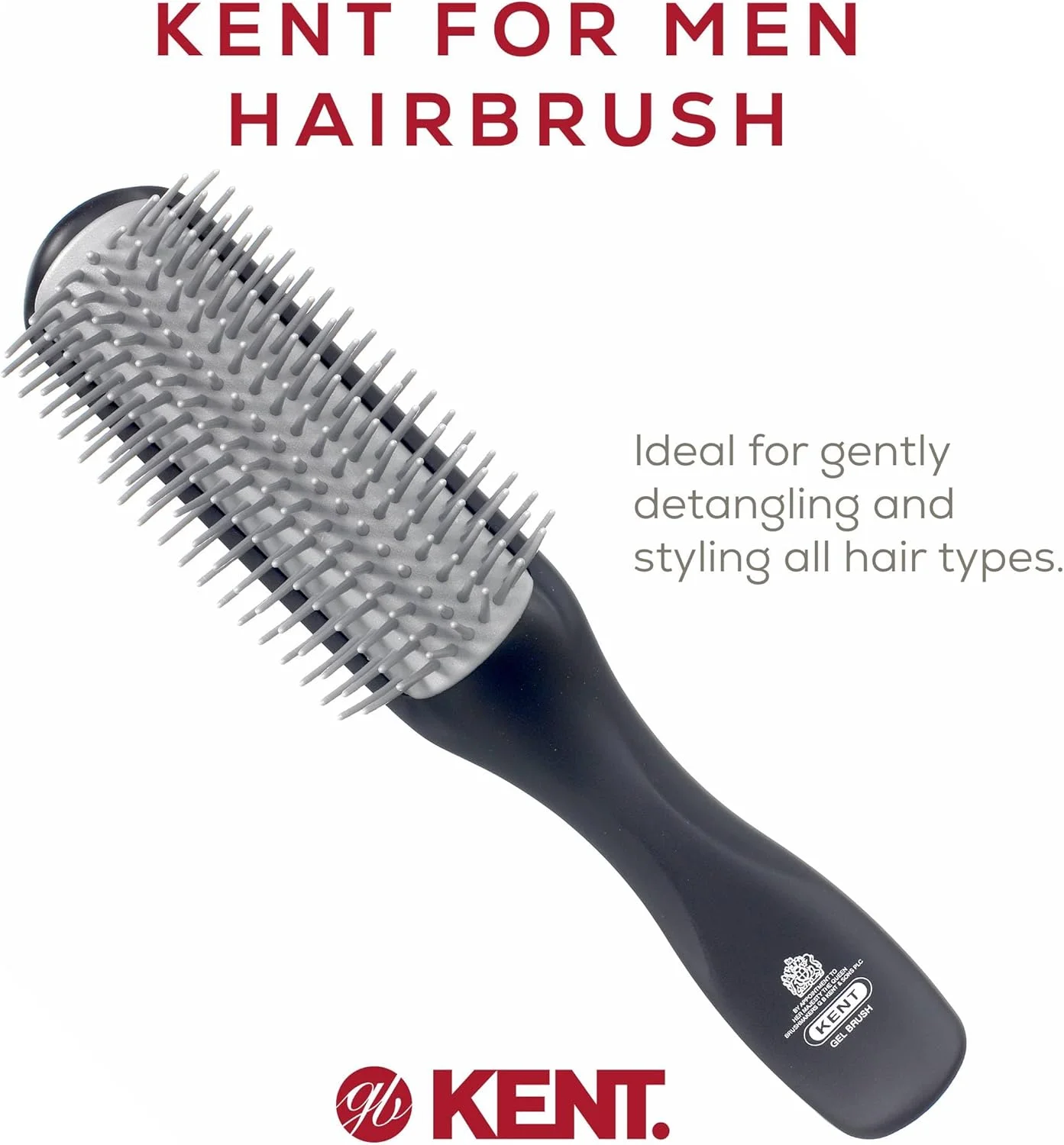 برس موی مردانه نیمه شعاعی Kent برای موهای ضخیم/بلند برس موی مردانه نیمه شعاعی Kent برای موهای ضخیم/بلند