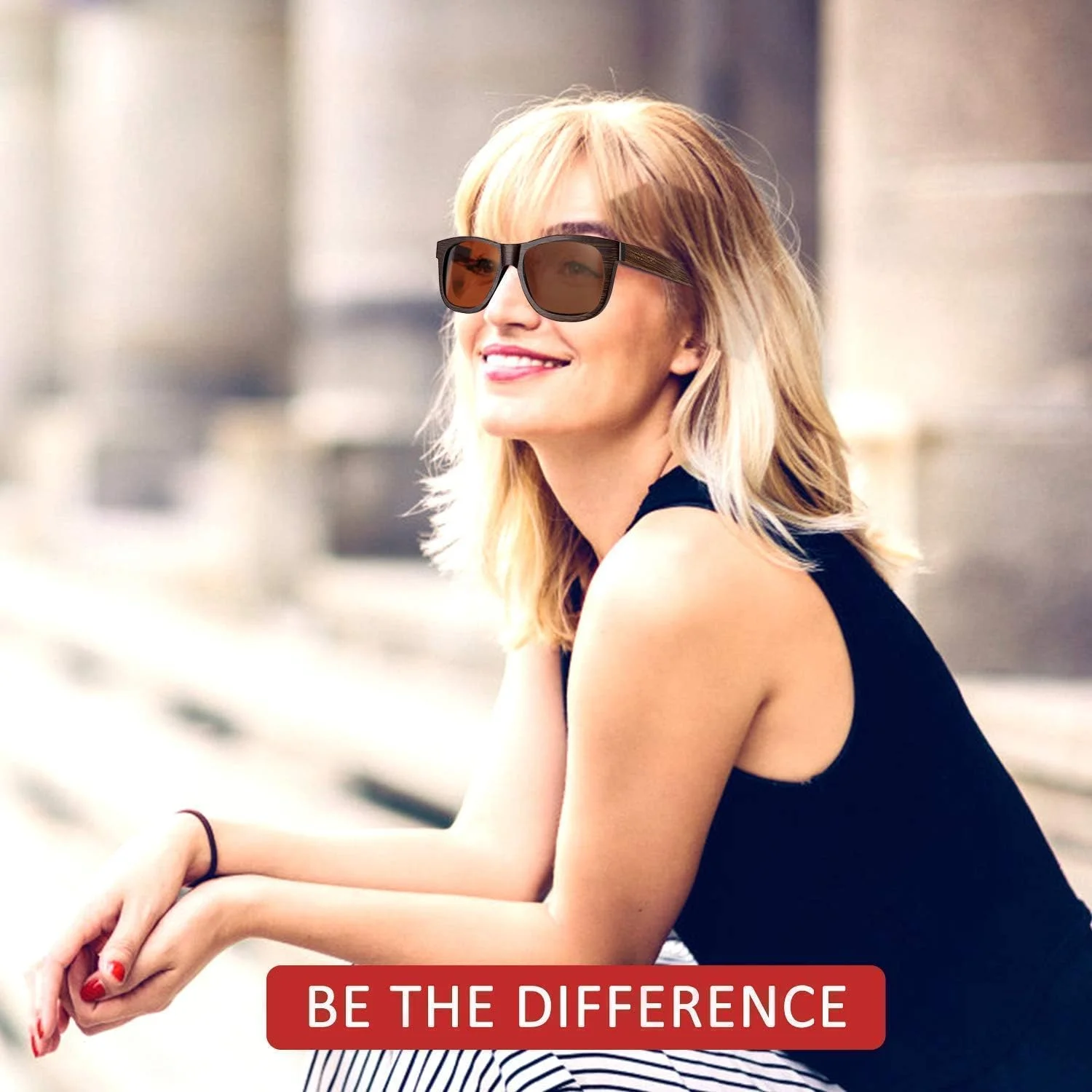 عینک آفتابی چوبی پلاریزه WOODWORD برای مردان و زنان - عینک آفتابی چوبی بامبو به همراه جعبه