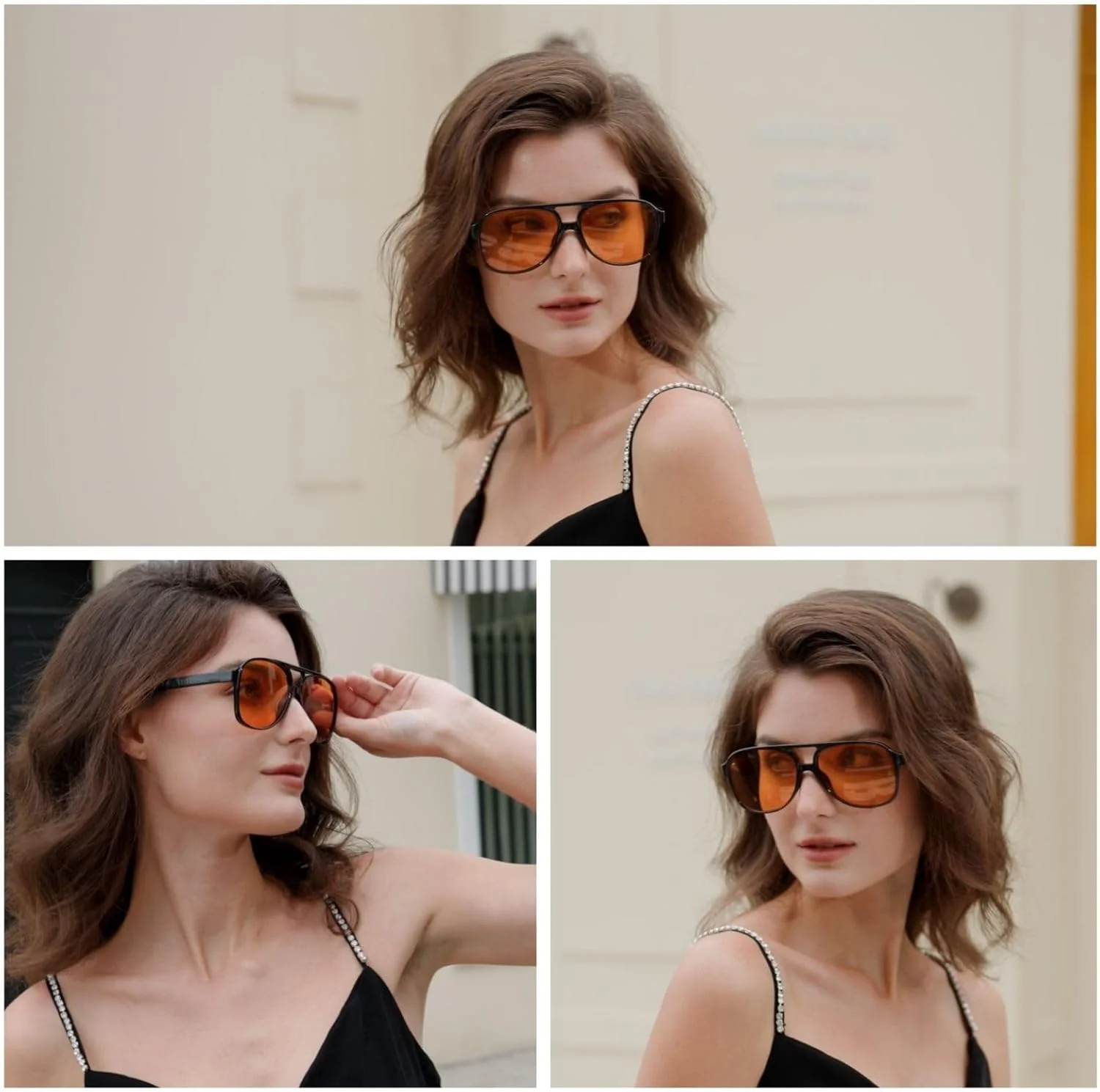 عینک آفتابی بزرگ Xpectrum مدل دهه 70، زرد شفاف، رترو، مناسب آقایان و خانم ها، عینک آفتابی ترند و وینتیج