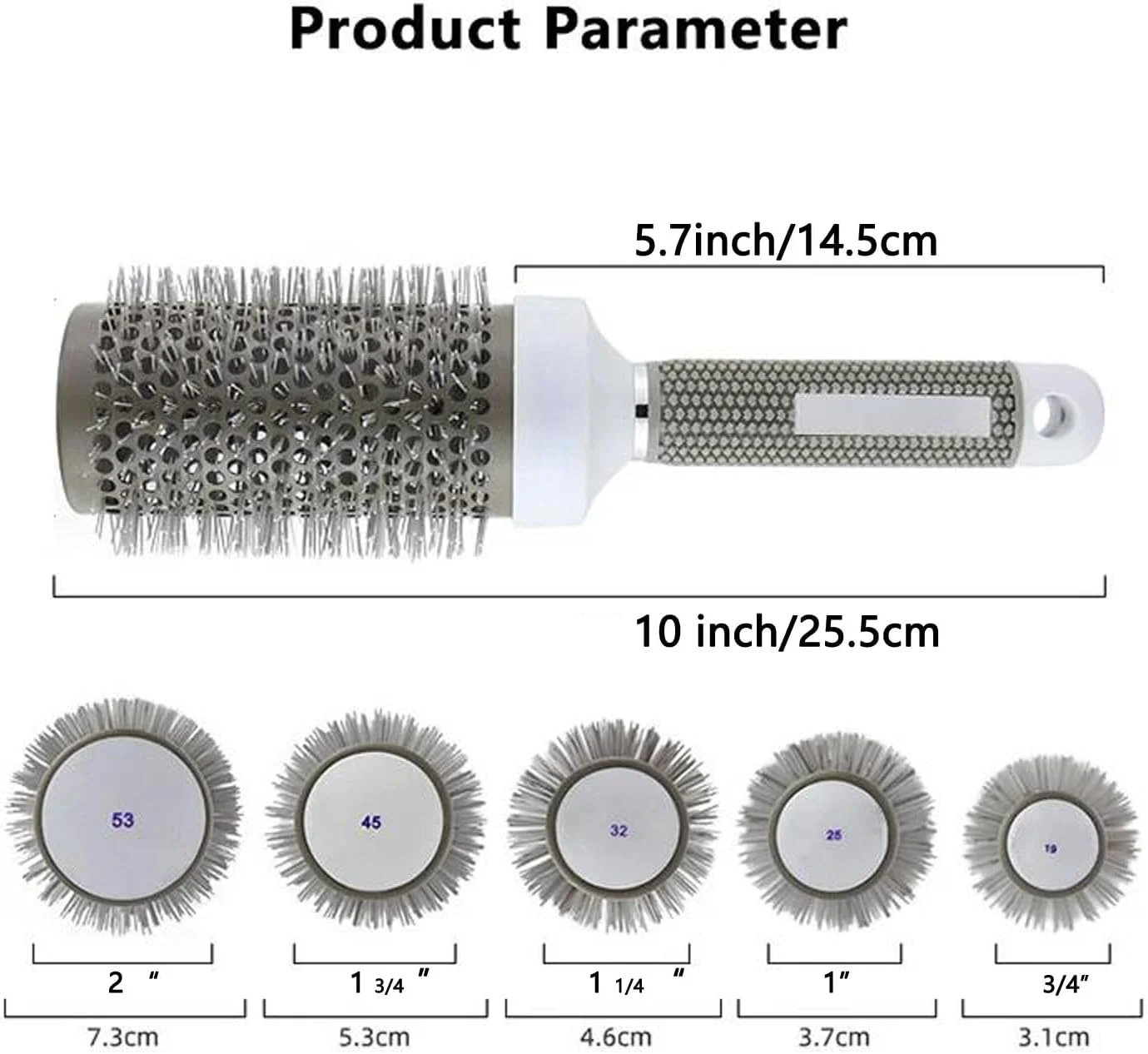 ست برس مو گرد 5 عددی برای خشک کردن و فر کردن مو، برس موی فر حرفه ای موها را براق می کند برس حرارتی در 5 اندازه مختلف که با سشوار بسیار خوب کار می کند