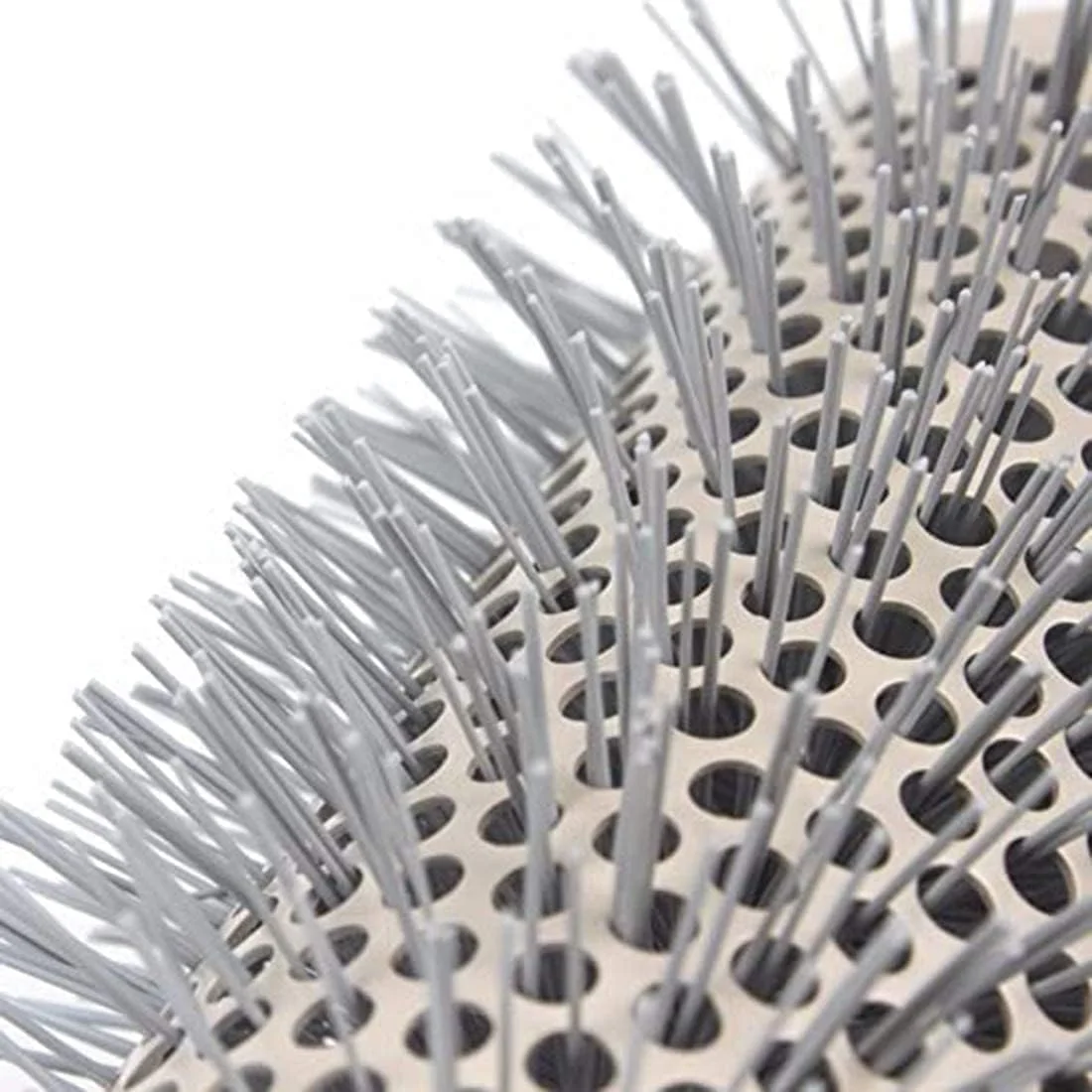 45mm Round Thermal Hair Brush for Blow Dryer – Large Ceramic Barrel Brush for Hair Drying, Styling & Curling – Anti-Frizz Volumizing Hairbrush – White & Grey