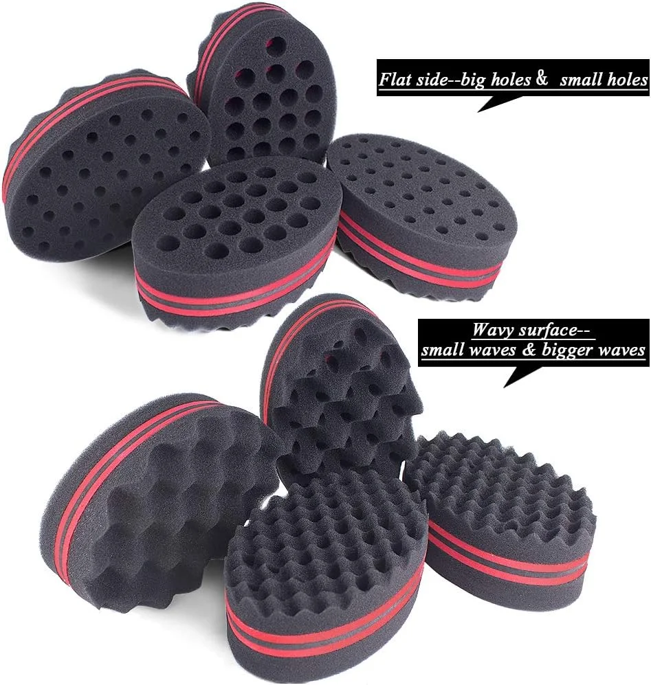 اسفنج موی فر AIR&TREE، سوراخ های بزرگ، پیچ های مجعد، مناسب برای ایجاد بافت آفرو، فر کردن موهای مشکی، حالت دادن به موهای طبیعی، ابزار آرایشگری جادویی برای فر کردن مو، مناسب آقایان، پسران و خانم ها (4 عدد)