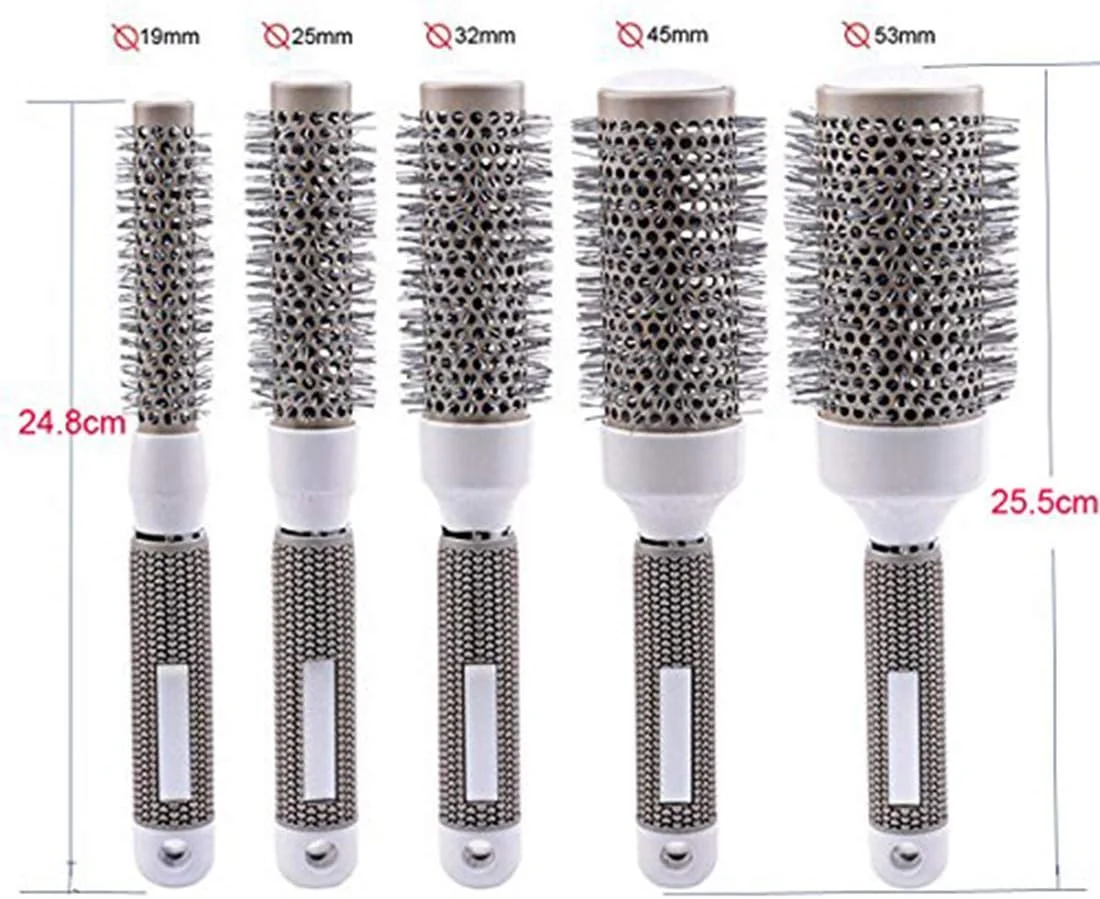 برس موی گرد سرامیکی آیونیک، ابزار فر کردن و حالت دهی مو برای آرایشگاه ها (19mm 25mm 32mm 45mm 53mm)