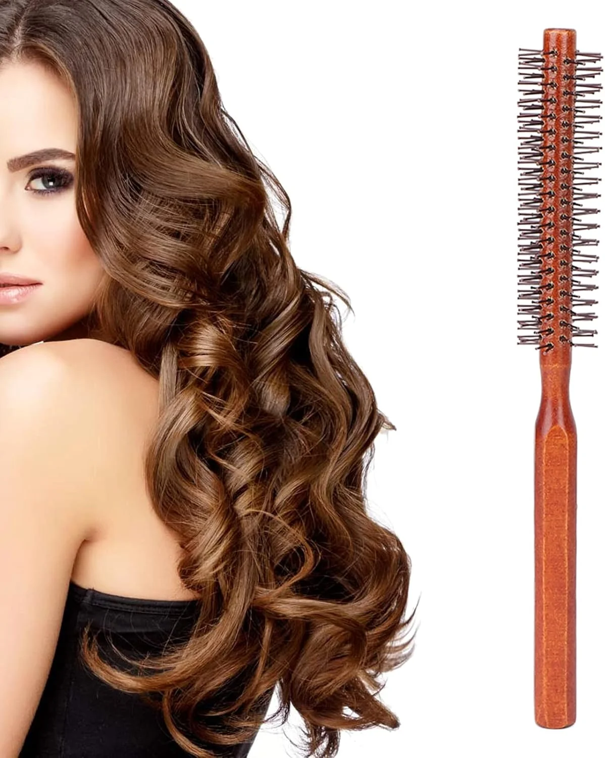 برس مو گرد بایگد، محافظت از مو و کاهش آسیب مو، دسته چوبی با طراحی ارگونومیک برای حالت دادن به مو