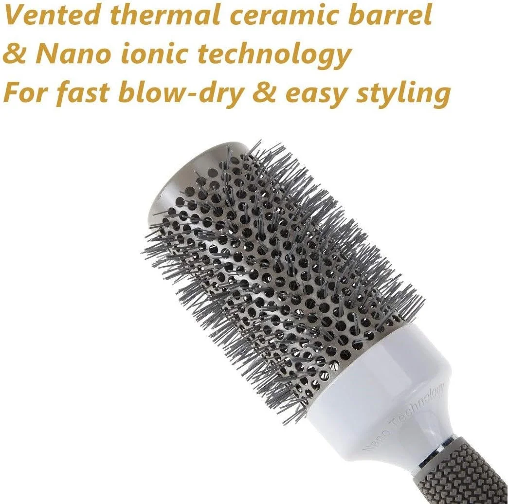 برس مو گرد Bukela در 3 سایز، مناسب برای خشک کردن و حالت دادن به مو با سشوار، برس های آرایشگاهی مقاوم در برابر حرارت بالا، شانه سرامیکی و آهنی (19mm 25mm 32mm)