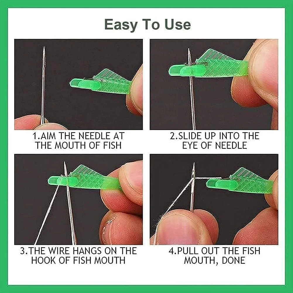 نخ‌کن سوزن چند رنگ 6 عددی مدل ماهی، نخ‌کن سوزن چرخ خیاطی اتوماتیک، سوزن‌انداز برای سوزن چرخ خیاطی دستی، ابزارهای DIY نخ دندان گلدوزی، حلقه سیم پلاستیکی، لوازم خیاطی