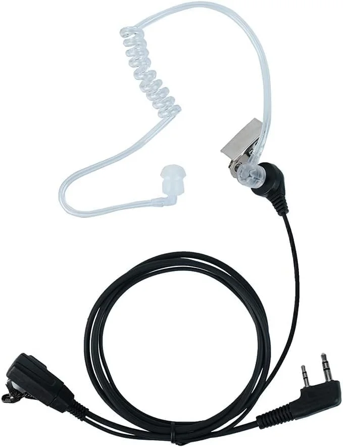 گوشی رادیویی برای کنوود 2 پین، هدست لوله صوتی مخفی با میکروفون PTT برای Baofeng UV-5R BF-888S BF-F8HP UV-82 UV-82HP UV-82C Kenwood TK-2107 TK-3107 MT777 واکی تاکی رادیو دو طرفه