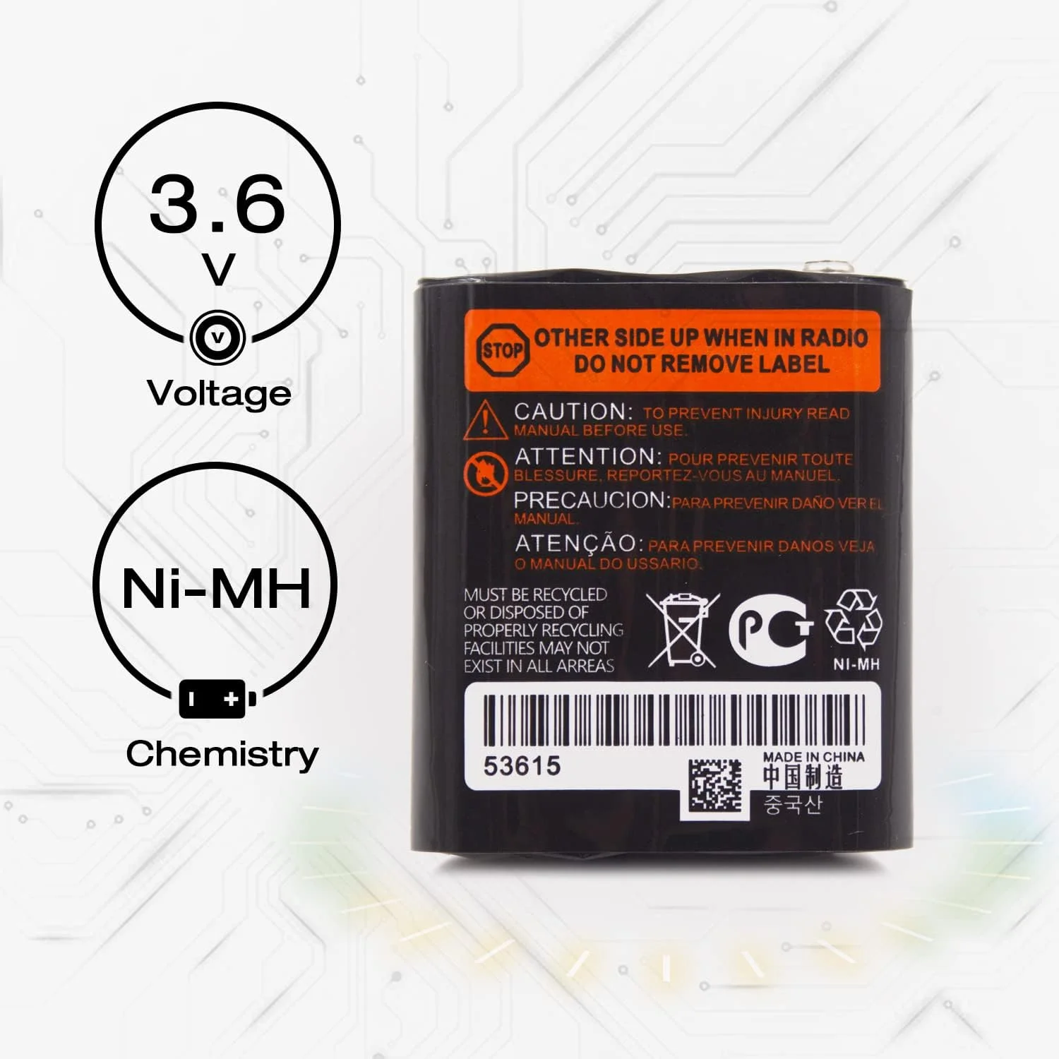 بسته 5 عددی باتری قابل شارژ 3.6 ولت 1000 میلی آمپر ساعتی elxjar برای موتورولا 53615 m53615 KEBT-071A KEBT-071-B KEBT-071-C KEBT-071-D Talkabout 5950 T4800 T4900 T5000 T5800 T9500R رادیو دو طرفه