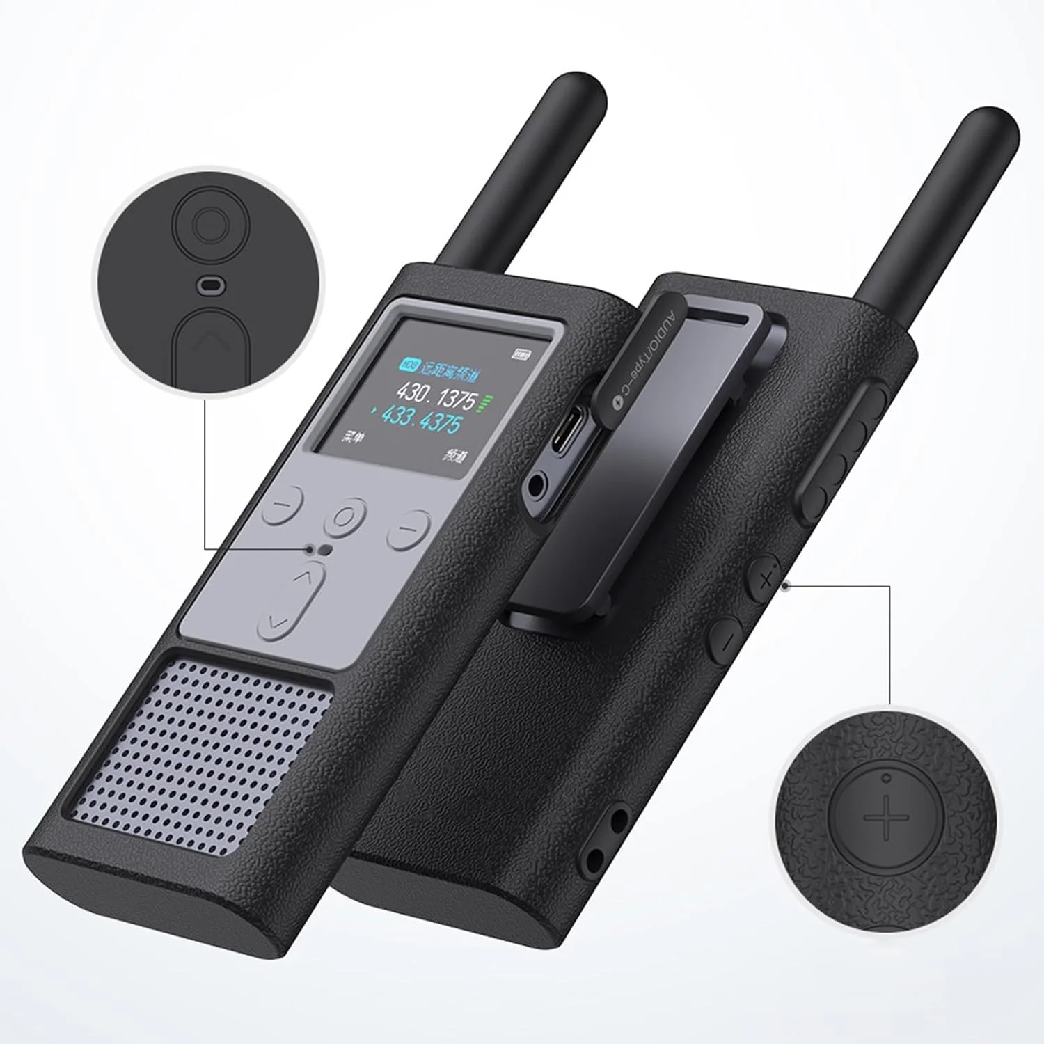 کاور محافظ سیلیکونی eWINNER برای بیسیم شیائومی 2S، محافظ بدنه رادیویی بیسیم (مشکی)