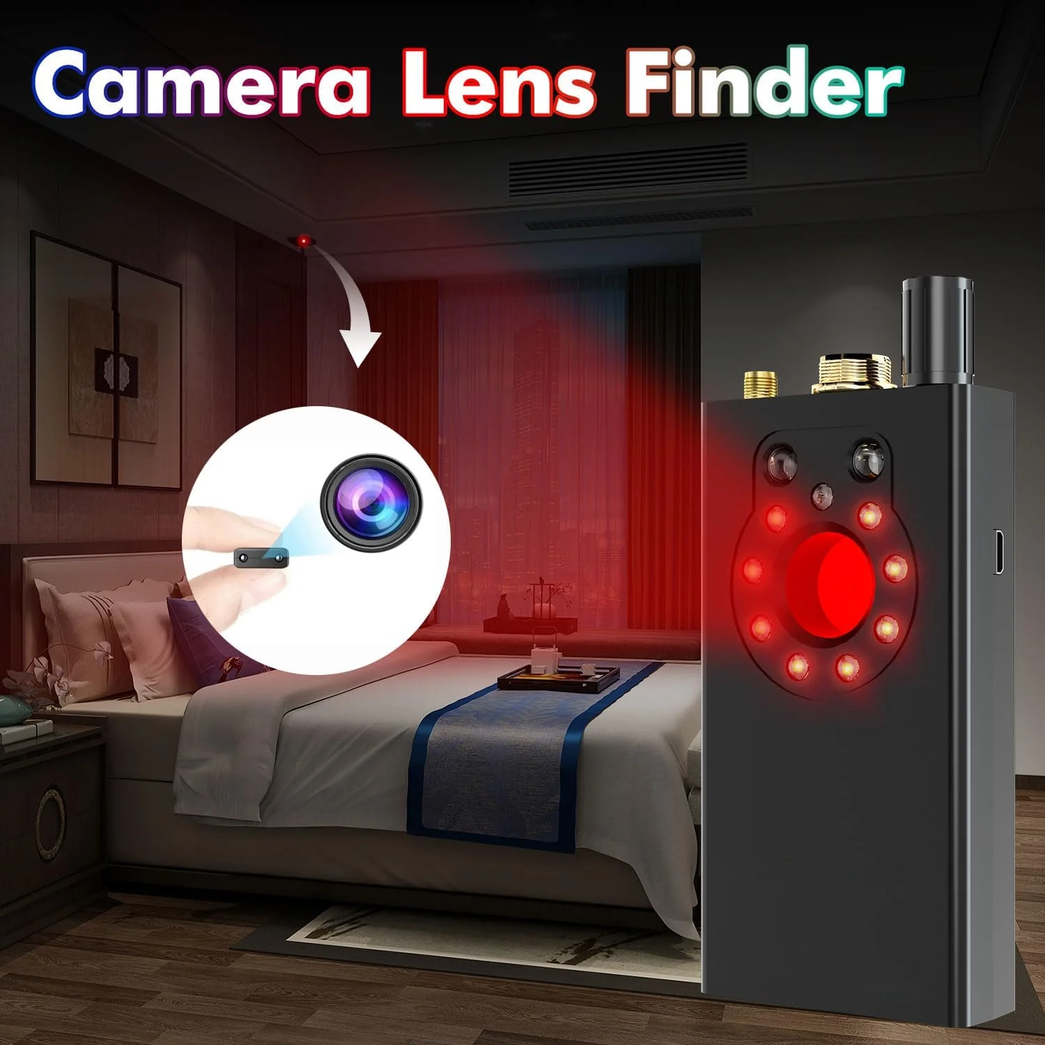 دستگاه ردیاب دوربین مخفی FOWARD GAUSS، ضد جاسوسی، اسکنر دوربین قابل حمل، ردیاب دستگاه شنود، مکان یاب دوربین، ردیاب های GPS برای ردیاب ها