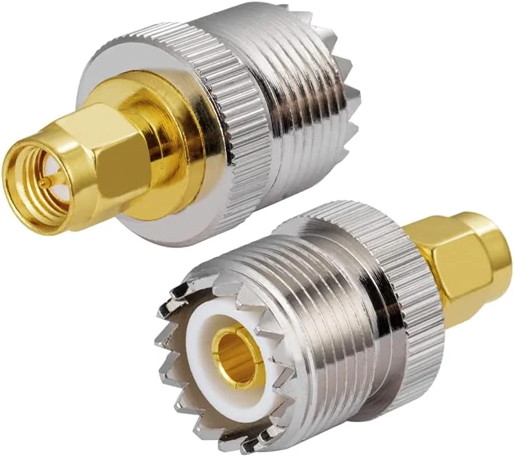 آداپتور مستقیم SMA نر به UHF مادگی Vecys، بسته 2 عددی، مدل SO239 برای رادیو آماتور، رادیو UHF، رادیو دستی، آنتن PL، رادیو CB