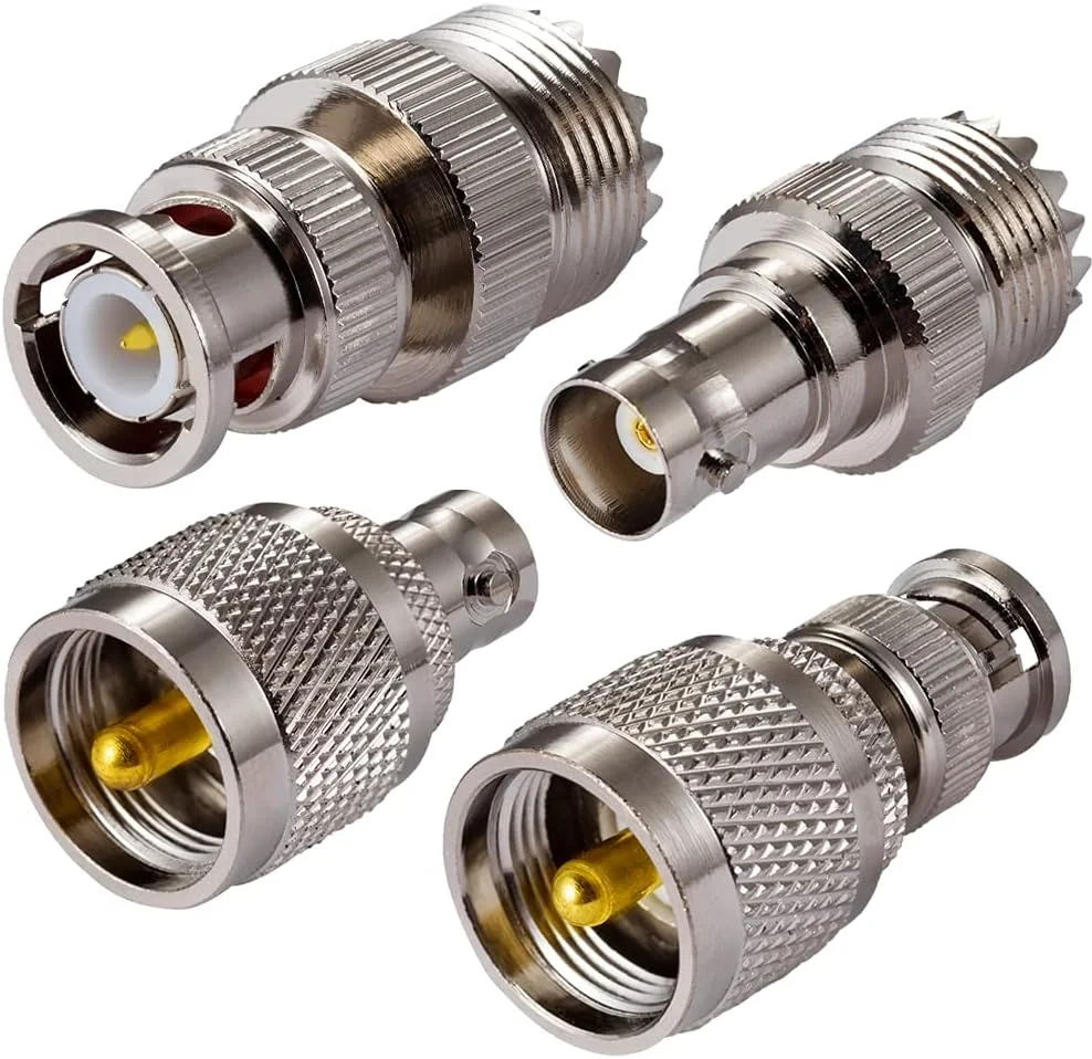 آداپتور رادیویی CB وکیس، کیت 4 عددی آداپتور آنتن SO239 PL259 UHF به BNC برای آنتن CB، رادیو دستی، رادیو دو طرفه، کابل کواکسیال SO 239