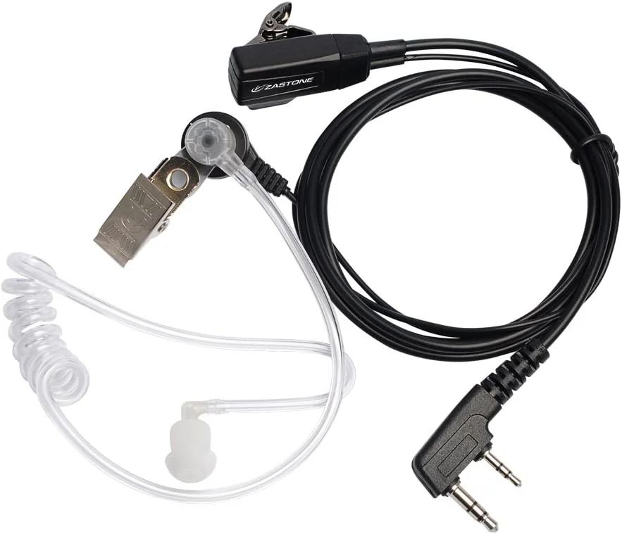 گوشی مخفی هوا-آکوستیک Zastone با 2 پین برای واکی تاکی، هدست برای رادیو دو طرفه کنوود PUXING POFUNG Baofeng UV-3R PLUS UV-5R UV-5RA 888S (بسته 10 عددی)