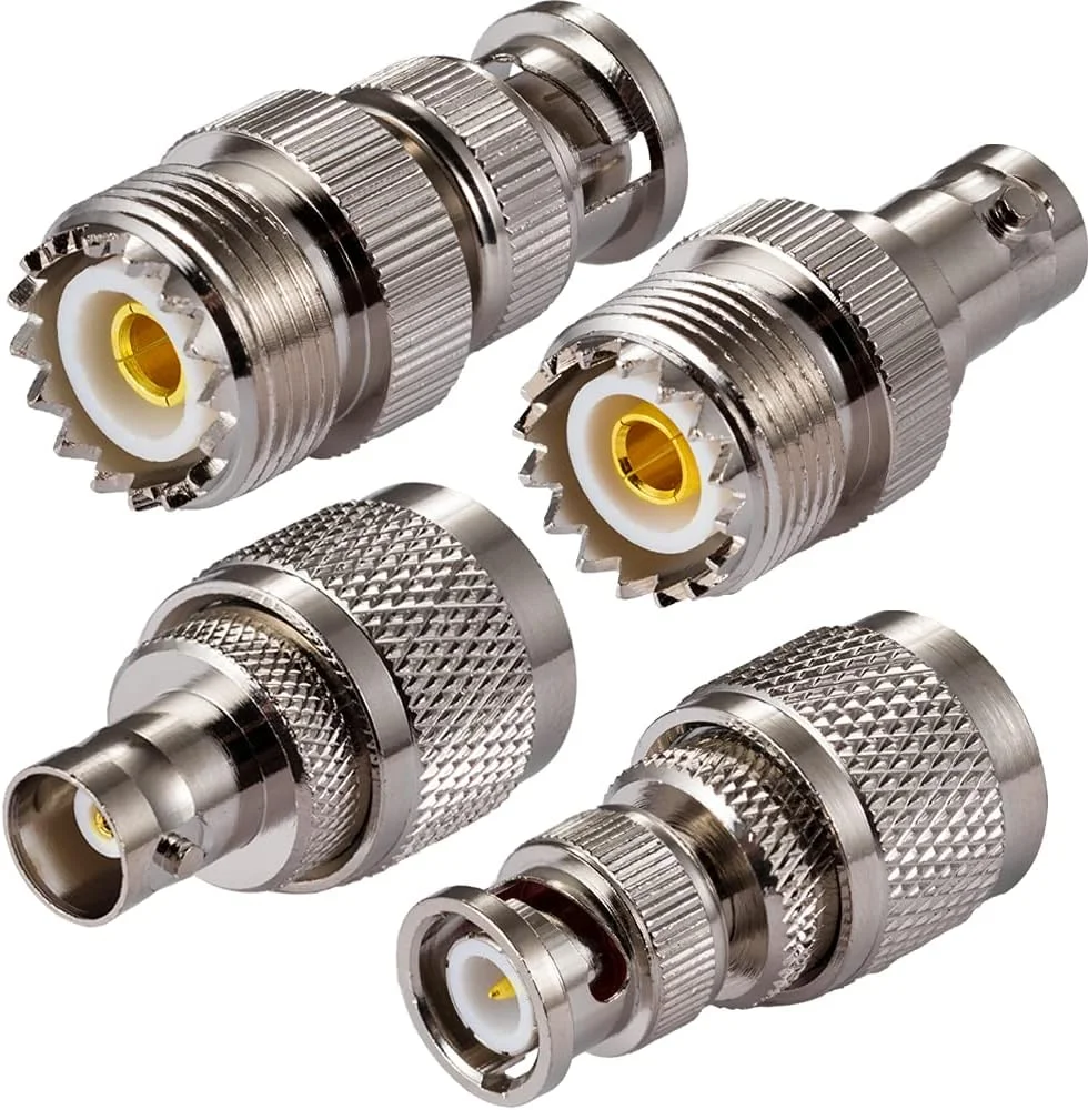 آداپتور رادیویی CB وکیس، کیت 4 عددی آداپتور آنتن SO239 PL259 UHF به BNC برای آنتن CB، رادیو دستی، رادیو دو طرفه، کابل کواکسیال SO 239