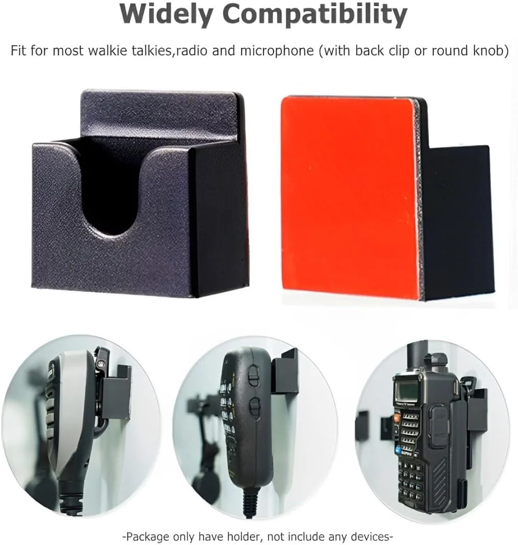 نگهدارنده بیسیم واکی تاکی یور ممو، بسته 2 عددی، نگهدارنده میکروفون رادیویی خودرو با چسب پشتی، سازگار با UV-5R، UV-K5 و اکثر واکی تاکی های دستی